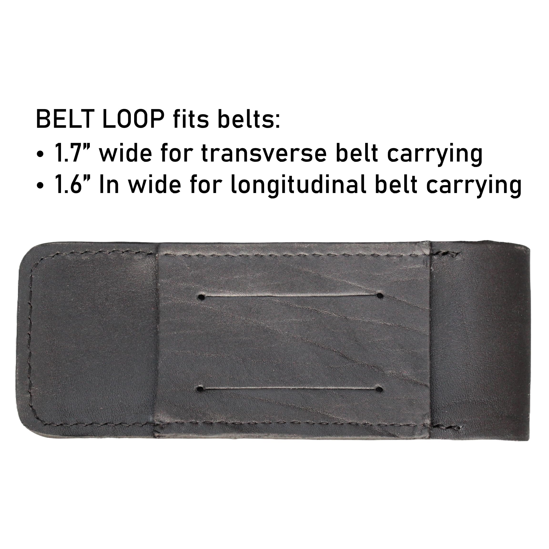 Premium Leather Folding Knife Sheath - Full Size Pocket Knife Holster for Large EDC Knives | Belt Loop for Vertical/Horizontal Carry | Secure Snap Closure Pouch for Multitools - Perfect for Camping, Hiking & Outdoor Adventures