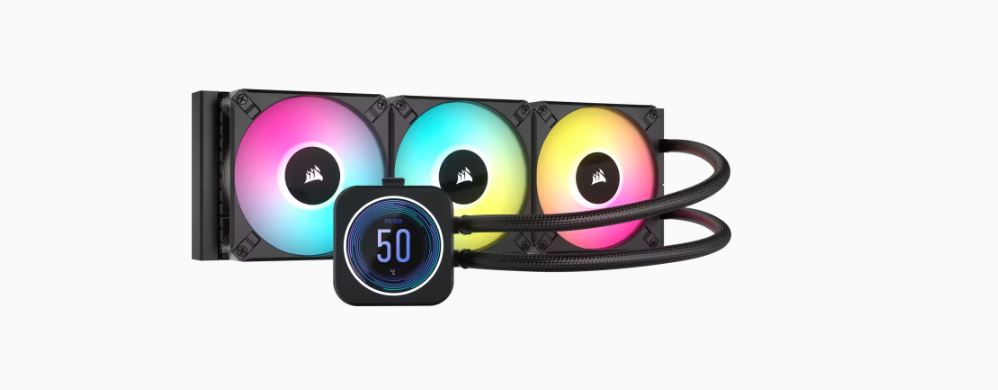 Corsair iCUE H150i ELITE LCD XT 360mm RGB Liquid CPU Cooler - Black | Premium AIO Water Cooling System for Gaming PCs & High Performance Computers | Perfect for Overclocking, Streaming & Content Creation