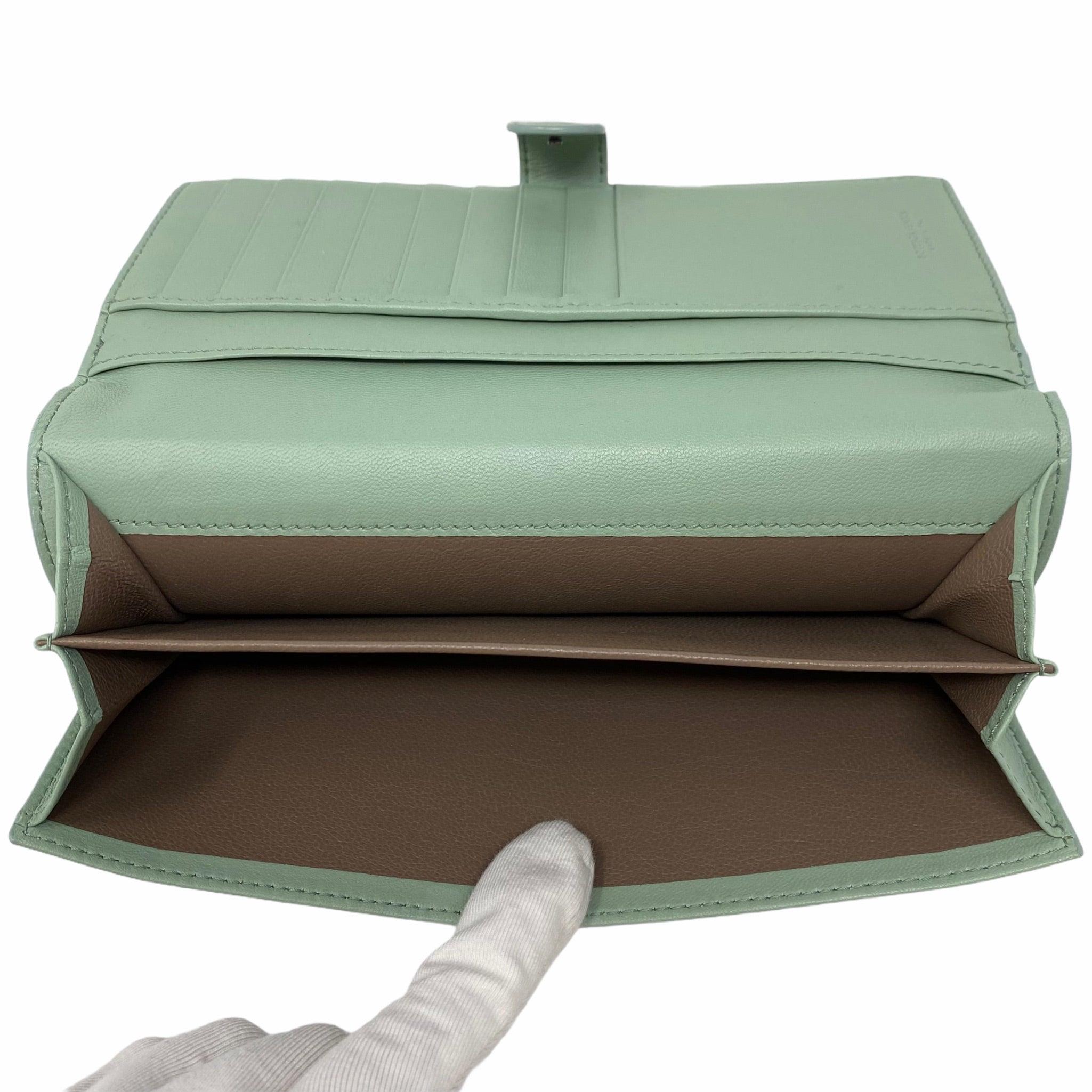 Bottega Veneta Green Nappa Intrecciato Long Leather Wallet for Women - Luxury Slim Card Holder & Cash Organizer - Perfect for Everyday Use and Travel