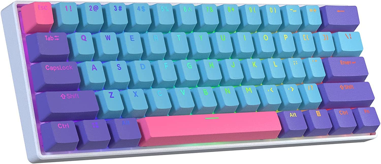 BOYI 60% Wired Mechanical Gaming Keyboard - RGB Backlit, Cherry MX Brown Switches, PBT Keycaps, NKRO, Programmable, Compact 61-Key Design for PC/Mac Gamers & Office Work - Perfect for Esports, Typing & Productivity