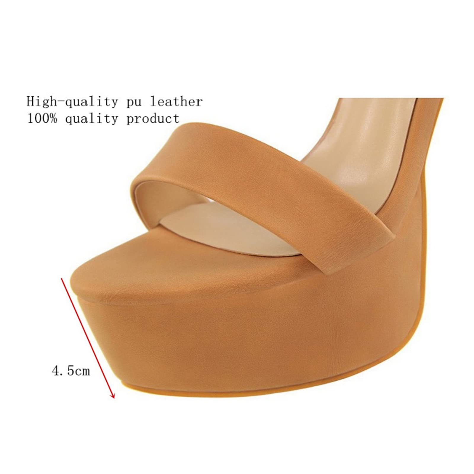 Elegant Women's High Heel Sandals - 13cm Super High Heel Pumps with Waterproof Platform Toe for Banquet & Evening Wear - Brown (Size 8) | Perfect for Weddings, Parties, and Formal Occasions