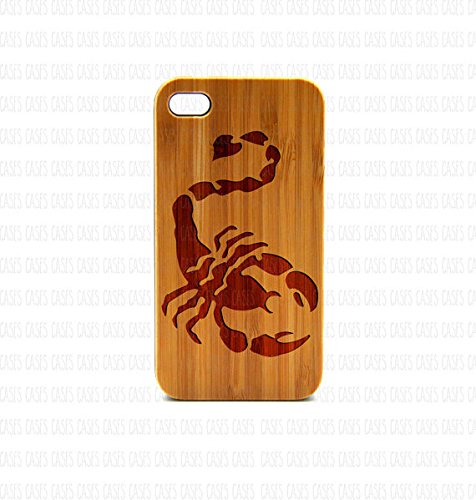 Premium Real Wood iPhone 4 Case - Handcrafted Scorpion Design Protective Cover | Durable & Stylish Wooden Phone Case for iPhone 4 | Perfect for Outdoor Adventures, Business Meetings & Everyday Use