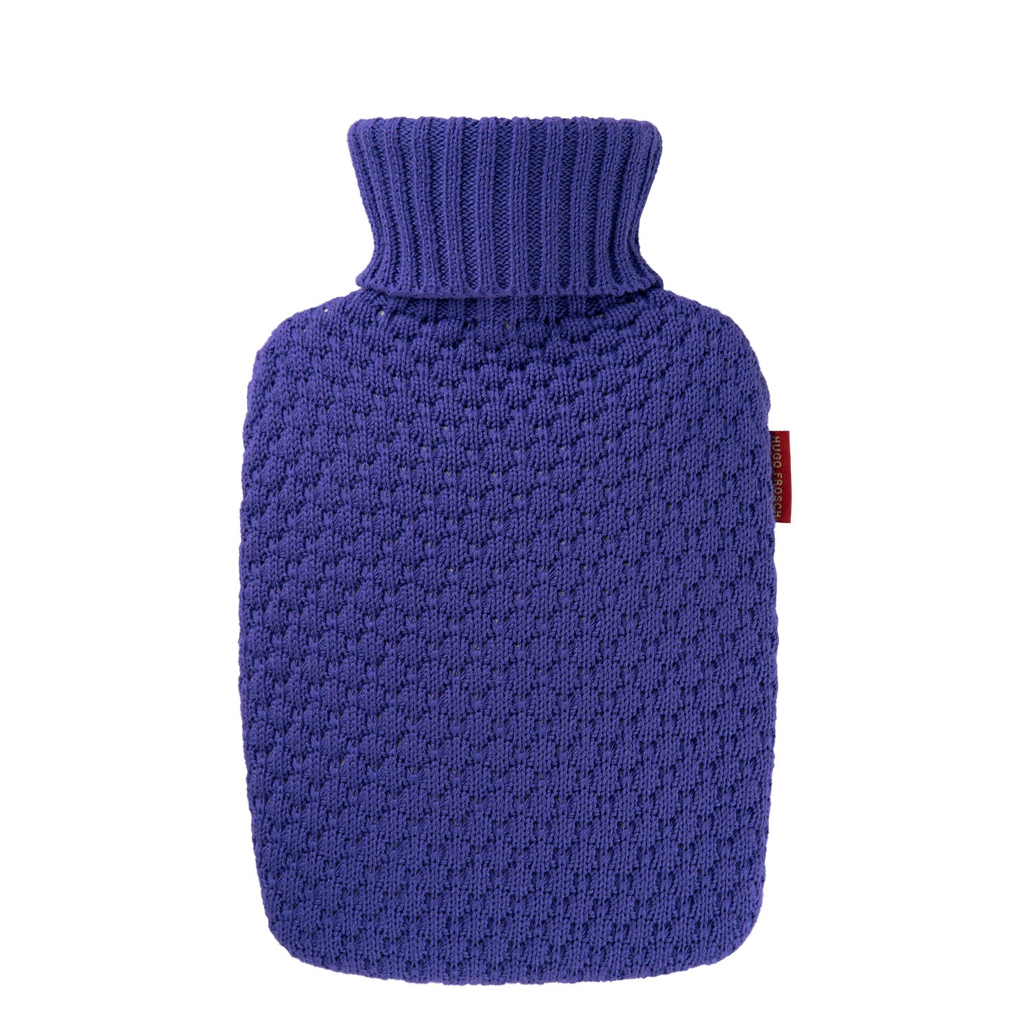 1.8L Eco-Friendly Plant-Based Hot Water Bottle with Blueberry Knit Organic Cotton Cover - Rubber-Free, Natural Pain Relief for Cramps & Cold Nights - Perfect for Winter Warmth, Period Comfort & Cozy Home Use