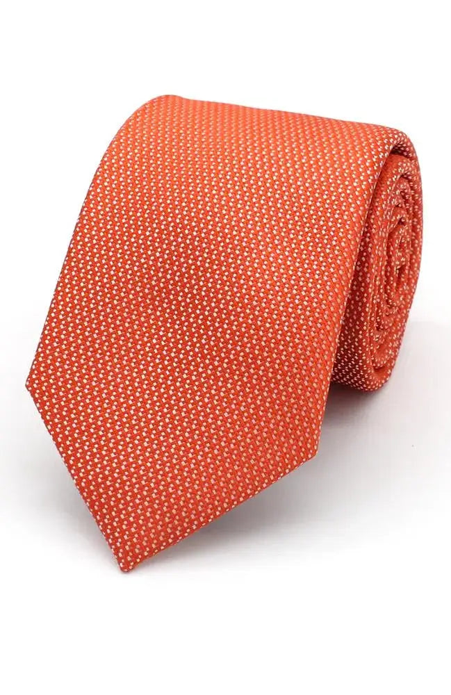 L A Smith Plain Textured Tie for Men - Classic Silk Necktie for Business, Wedding & Formal Occasions