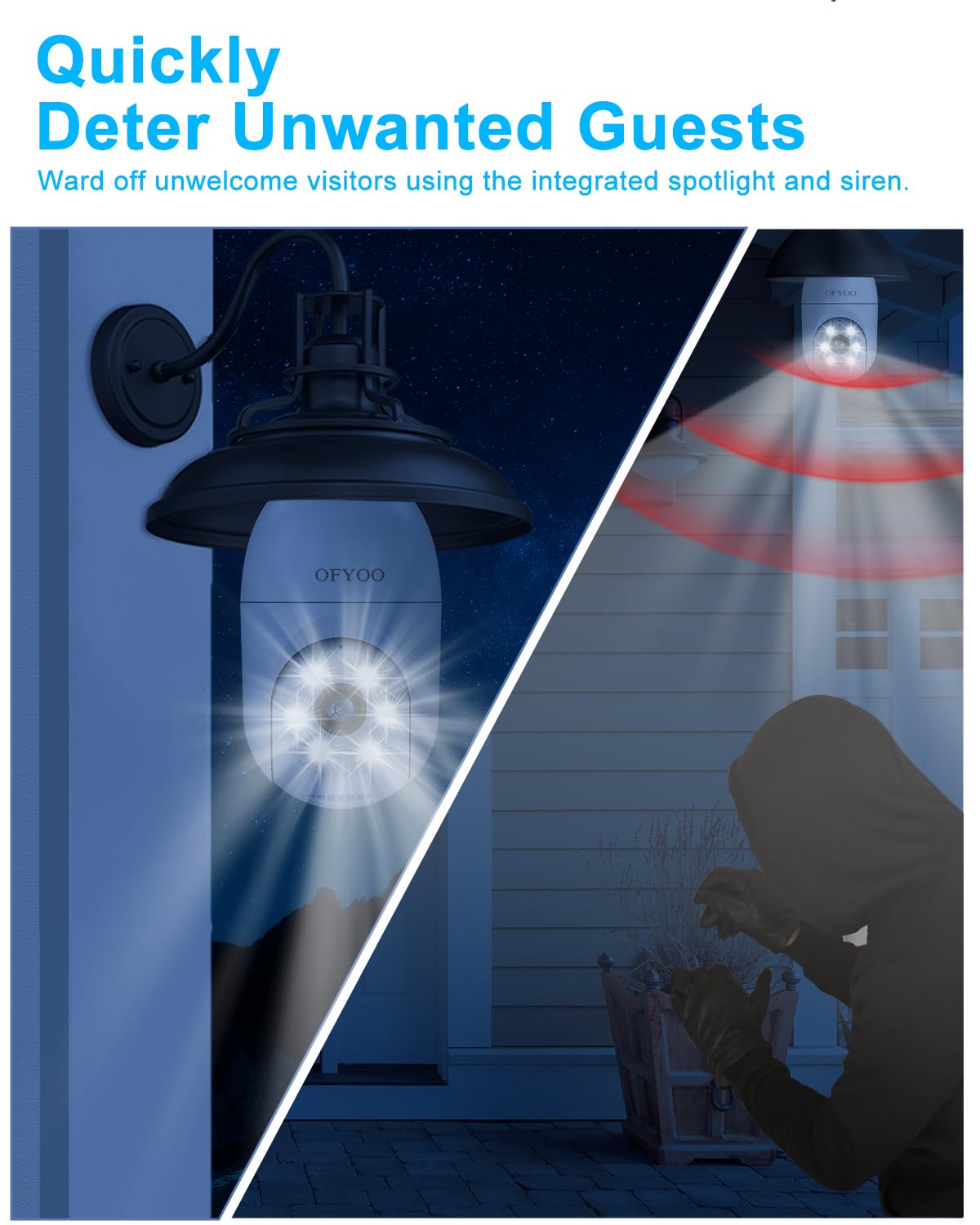 2K Wireless Light Bulb Security Camera - 360° PTZ, Motion Detection, Two-Way Audio, IP65 Waterproof, E27 Socket for Indoor/Outdoor Home Security - Perfect for Porch, Garage & Backyard Monitoring