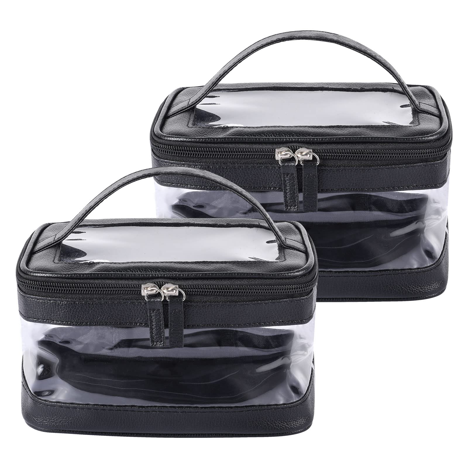 BECHAEO Waterproof Double Layer Makeup Bag for Women - Travel Cosmetic Organizer & Toiletry Case | Perfect for Air Travel, Gym, Vacation & Daily Use