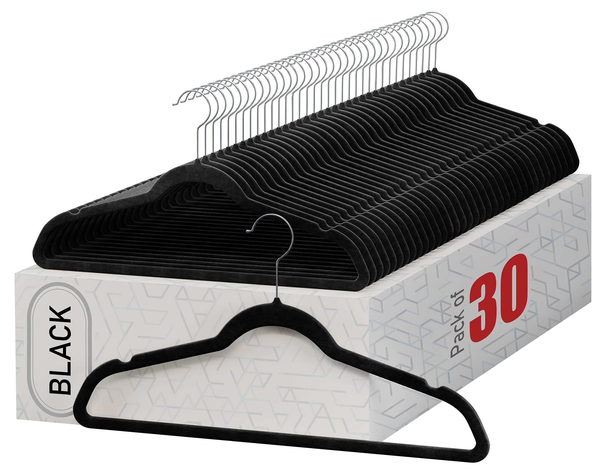 Premium Velvet Hangers 30 Pack - Non-Slip Heavy Duty Clothes Hangers for Closet, Jacket, Shirt, Pants & Suits - 360° Swivel Hook - Ultra Thin Space Saving Design - Perfect for Wardrobe Organization & Travel Packing