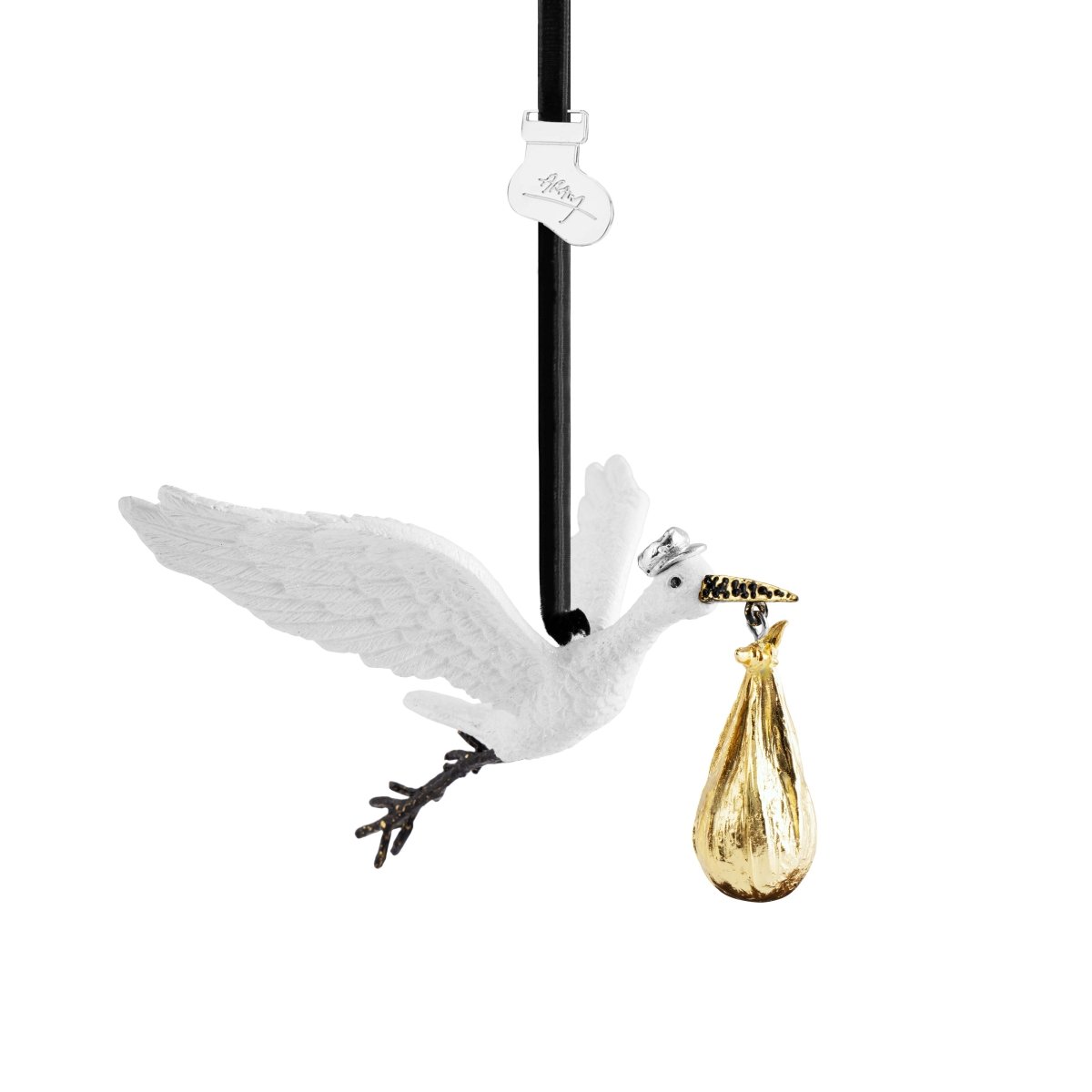 Stork Ornament - Handmade Christmas Tree Decoration for Holiday Home Decor | Perfect for Baby Showers, Nurseries & Winter Festivals
