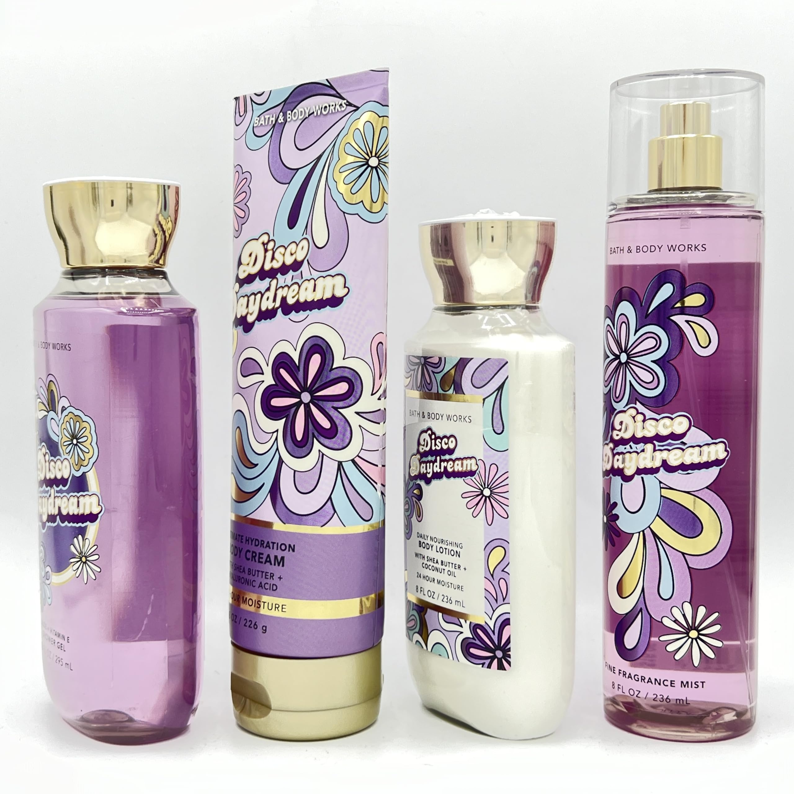 Disco Daydream 4-Piece Bath & Body Gift Set | Moisturizing Shower Gel, Hydrating Body Cream, Nourishing Lotion & Fragrance Mist for Women - Perfect for Spa Day, Self Care Routine & Birthday Gifts