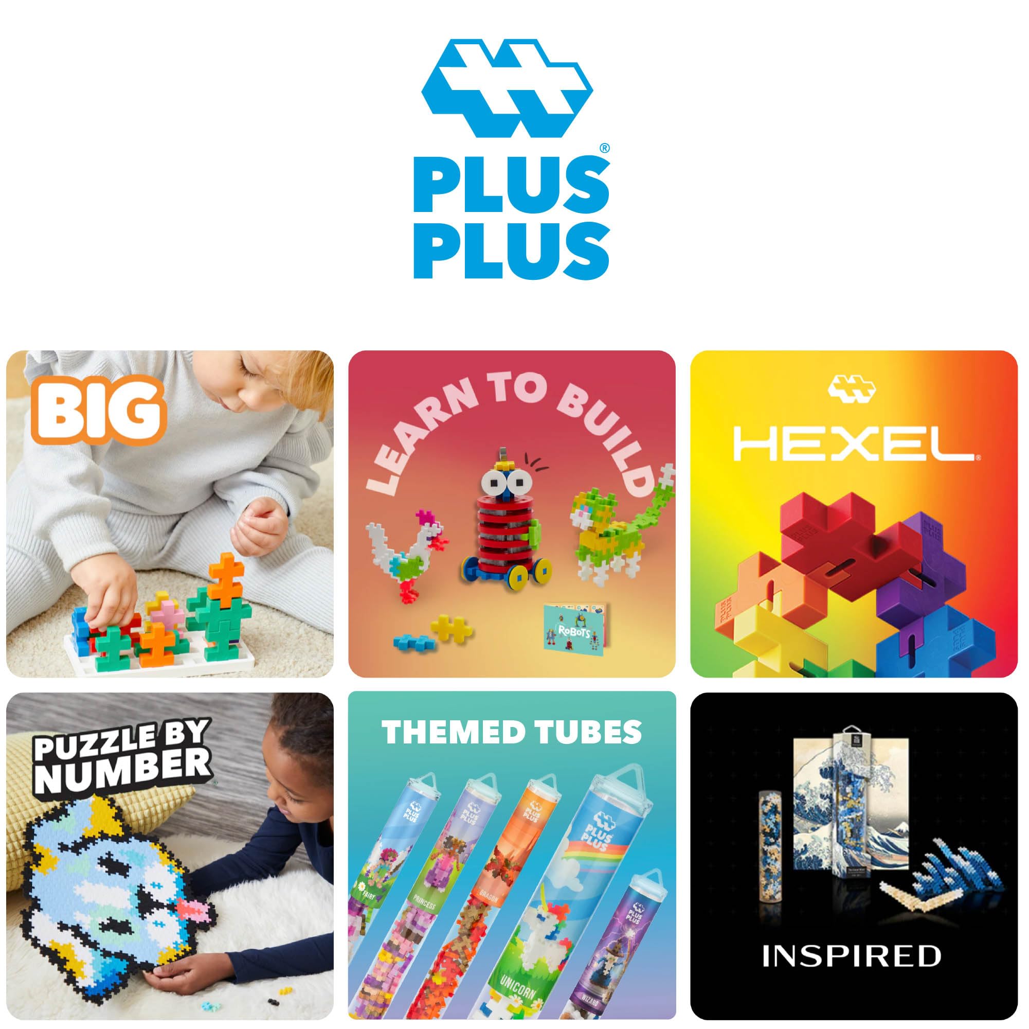 Plus Plus 3D Puzzle Building Blocks - 70 Piece Mini Interlocking Construction Set for Kids | STEM Educational Toys | Creative Holiday Activities & Snowflake Maker Tube for Christmas Winter Play
