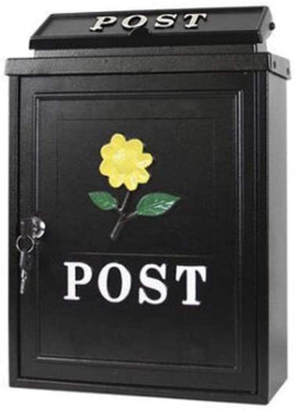 Lockable Outdoor Wall-Mounted Mailbox with Key - Waterproof Post Box for Villa, House & Garden (Husky/Sunflower Color Options) - Perfect for Secure Mail Delivery in Residential Areas