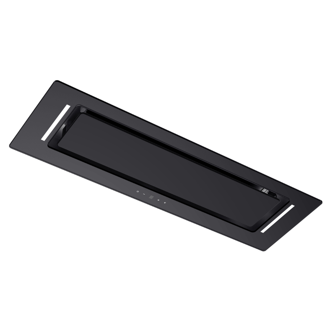 Schweigen 90cm Black Glass Undermount Rangehood BGUM9B - Premium Kitchen Exhaust Fan for Modern Homes, Perfect for Gas Cooktops and Open-Plan Living Spaces