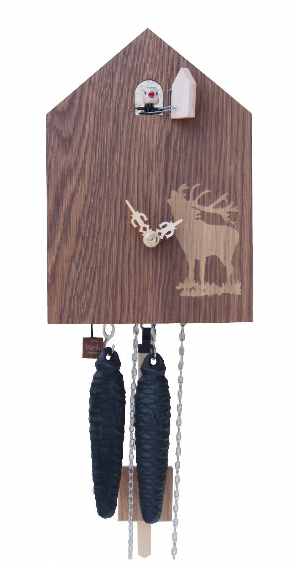 Rombach & Haas Modern Cuckoo Clock - 1 Day Movement with Pendulum - Handcrafted German Black Forest Clock for Home & Office Decor