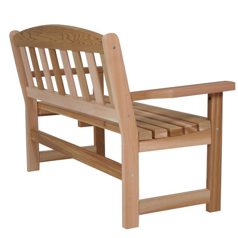 4 ft. Red Cedar Garden Bench - Durable Outdoor Seating for Patio, Garden & Backyard - All Weather Resistant Wooden Bench