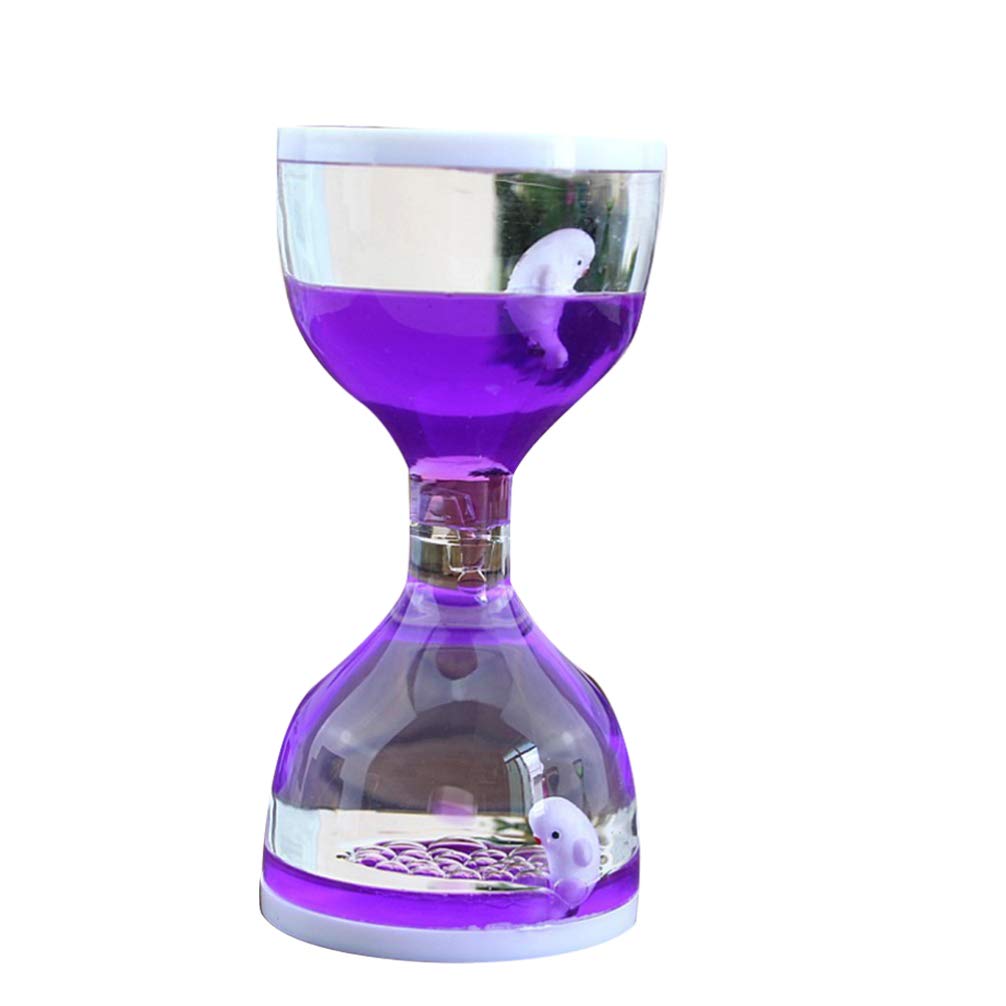 Diamond Shaped Liquid Motion Bubbler Timer - Sensory Fidget Toy for Kids with Autism, Stress Relief & Focus Aid - Fun Home & Office Desk Decoration (Purple) - Perfect for Classrooms, Therapy Sessions & ADHD Relaxation