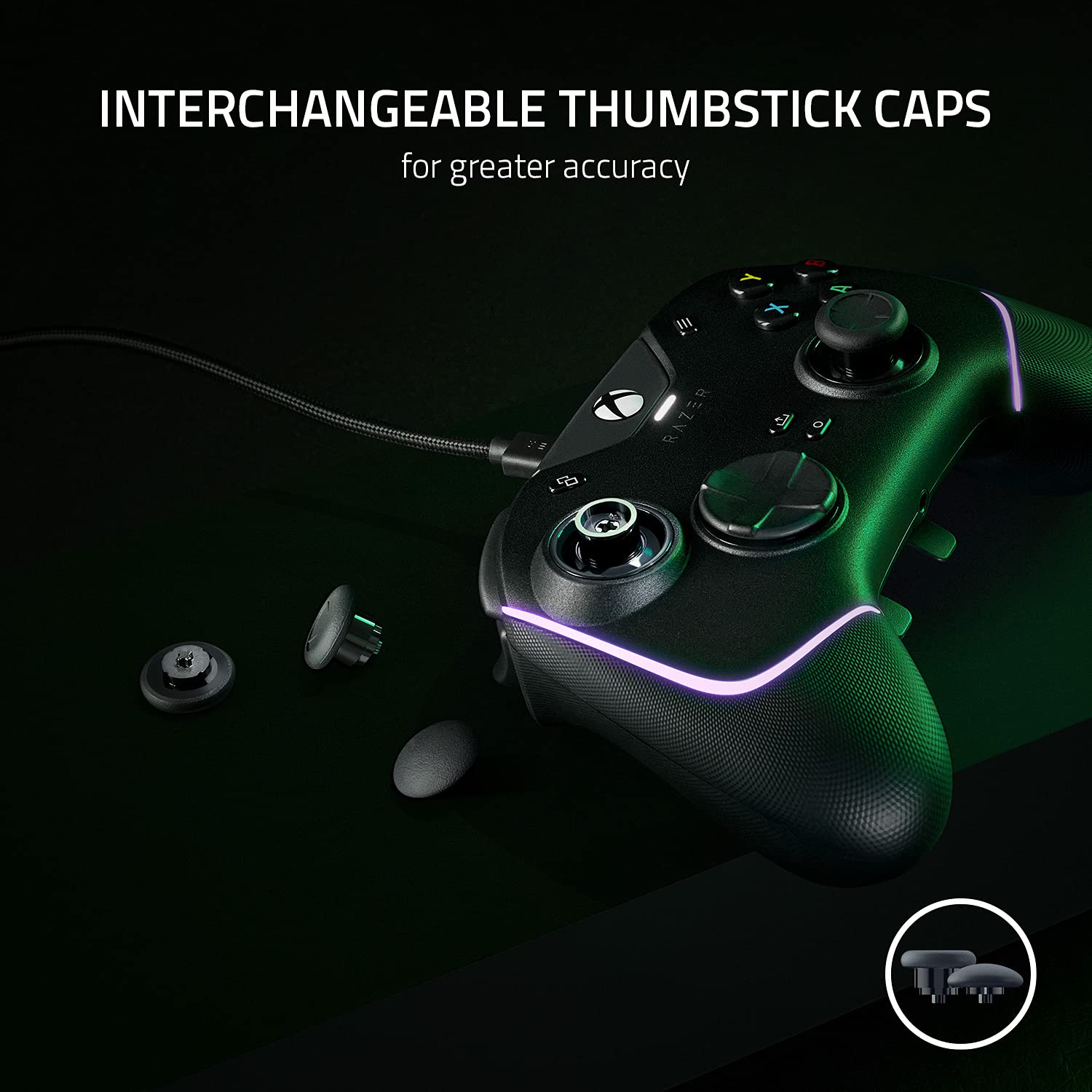 Razer Wolverine V2 Chroma Wired Pro Gaming Controller for Xbox Series X|S, Xbox One & PC - Customizable RGB Lighting, Remappable Buttons, Mecha-Tactile Switches, Trigger Stops - Black | Perfect for Competitive Gaming, Esports & PC Game Sessions