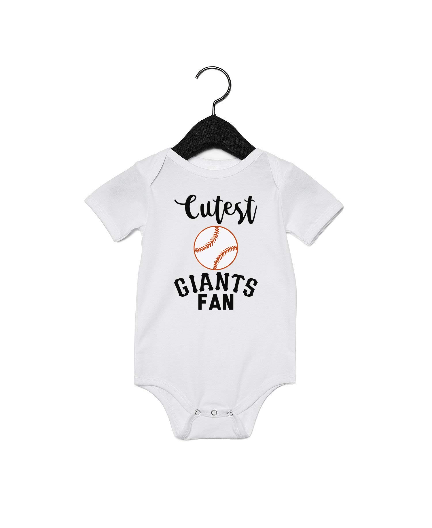 EGD Kids Cutest Fan Baseball Quote Baby Bodysuit - White Infant Onesie for Baseball Games & Photo Shoots