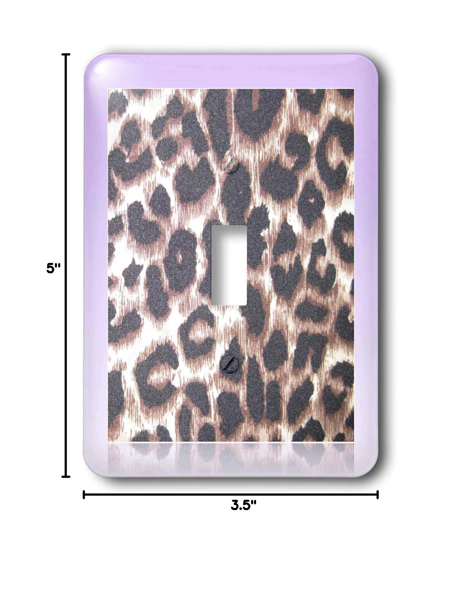 3D Rose Pink Framed Leopard Print Light Switch Cover - Cute Animal Print Wall Plate for Bedroom, Bathroom & Kids Room Decor - Easy DIY Home Improvement Accessory