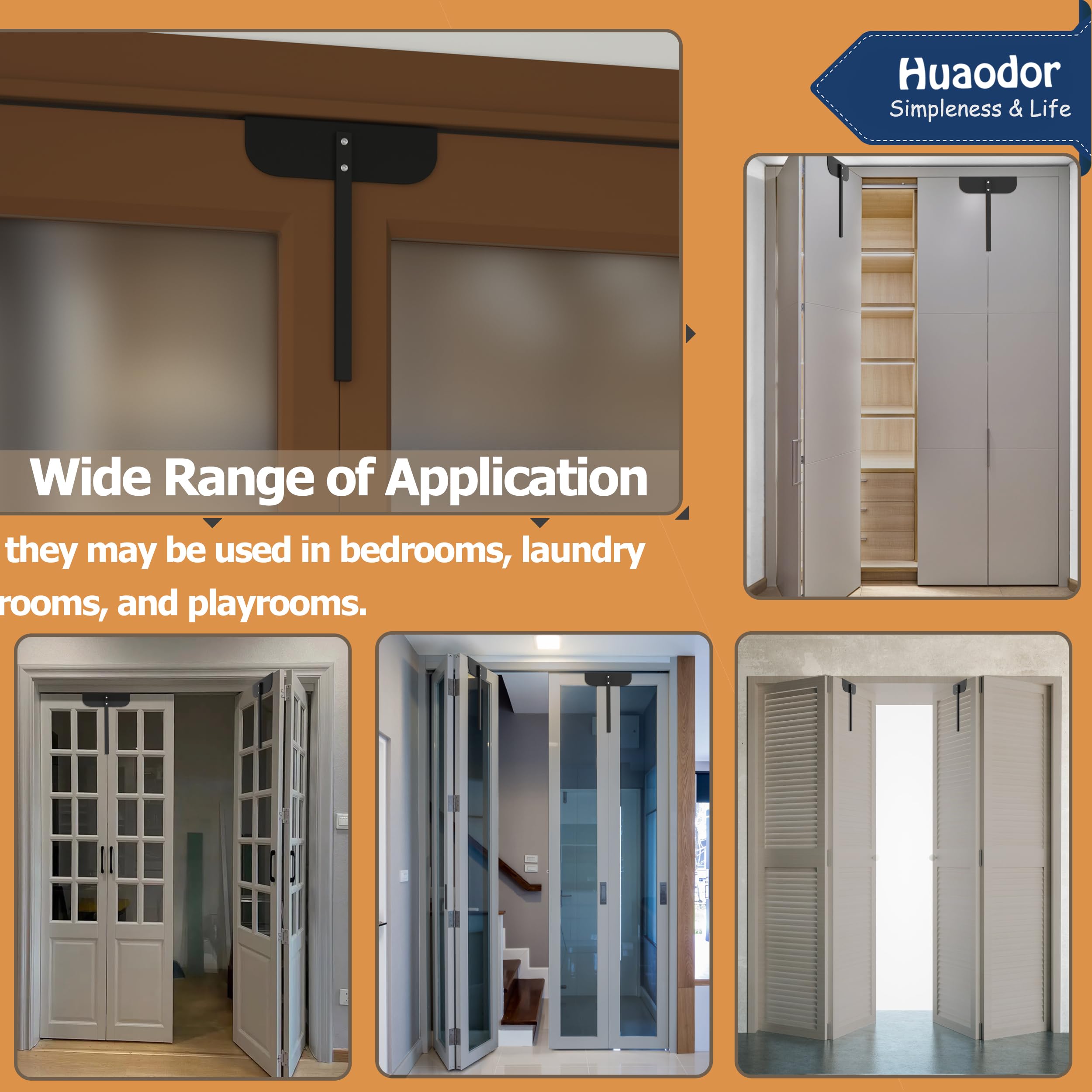 Huaodor Adjustable Bifold Door Lock - Child & Pet Safety Lock for Closet Doors (0.6