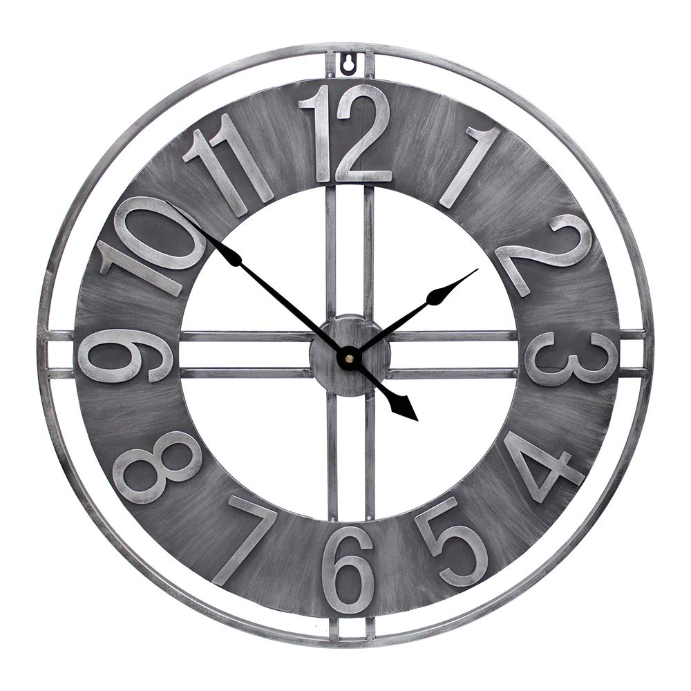 30 Inch Large Wall Clock - Decorative Solid Metal Retro Clock for Home, Farmhouse, Living Room | Perfect for Vintage & Rustic Décor, Office, Kitchen, Bedroom