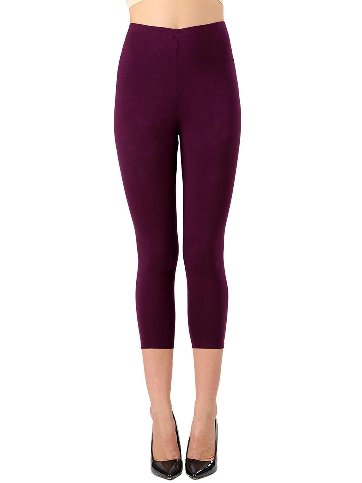 Women's Cotton Capri Yoga Leggings - High Waisted Workout Pants for Fitness, Running & Lounge (DK Olive, Small) | Perfect for Yoga, Gym & Casual Wear