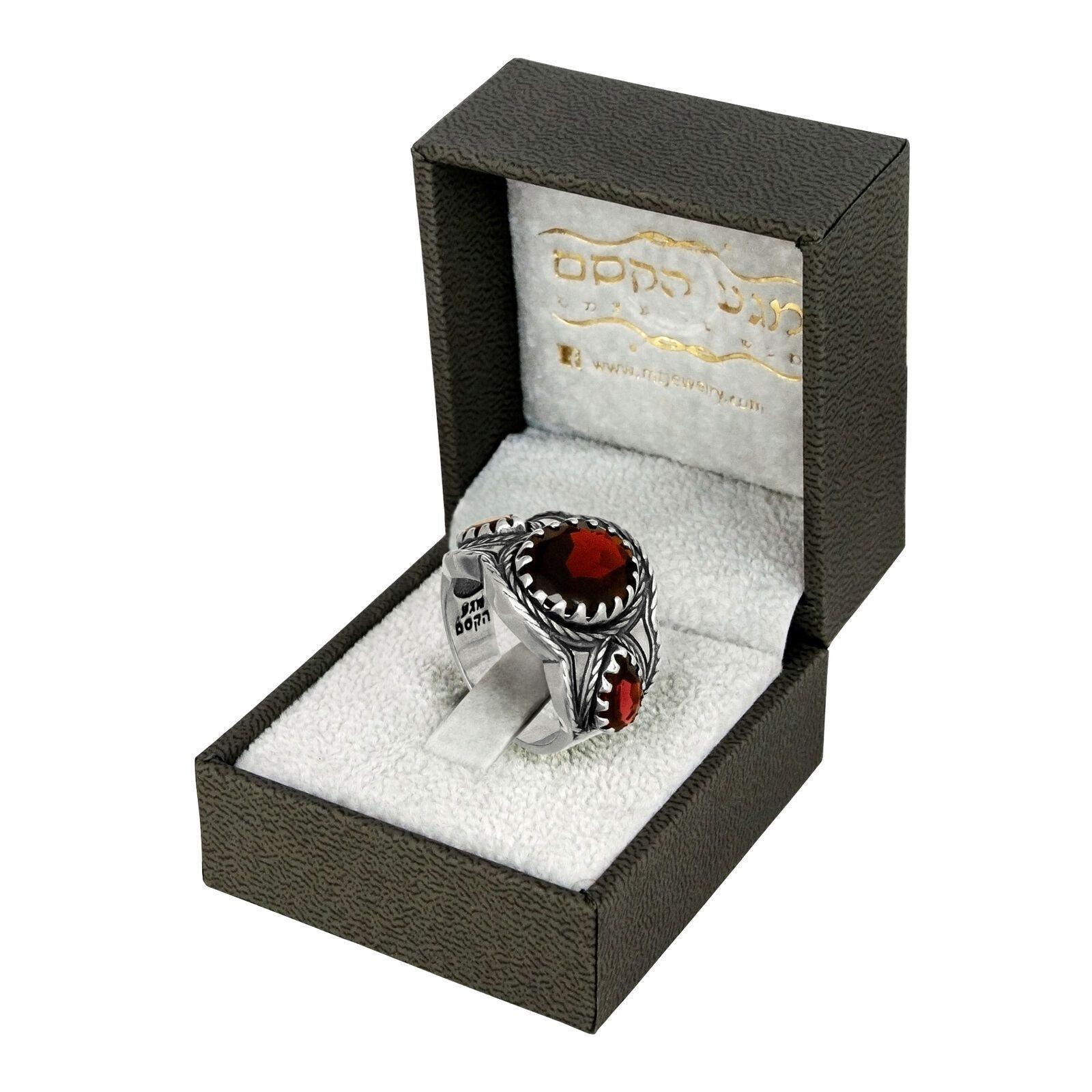 Natural Wine Red Garnet Gemstone Sterling Silver Ring – Elegant Handmade Jewelry for Women, Perfect for Weddings, Parties & Special Occasions