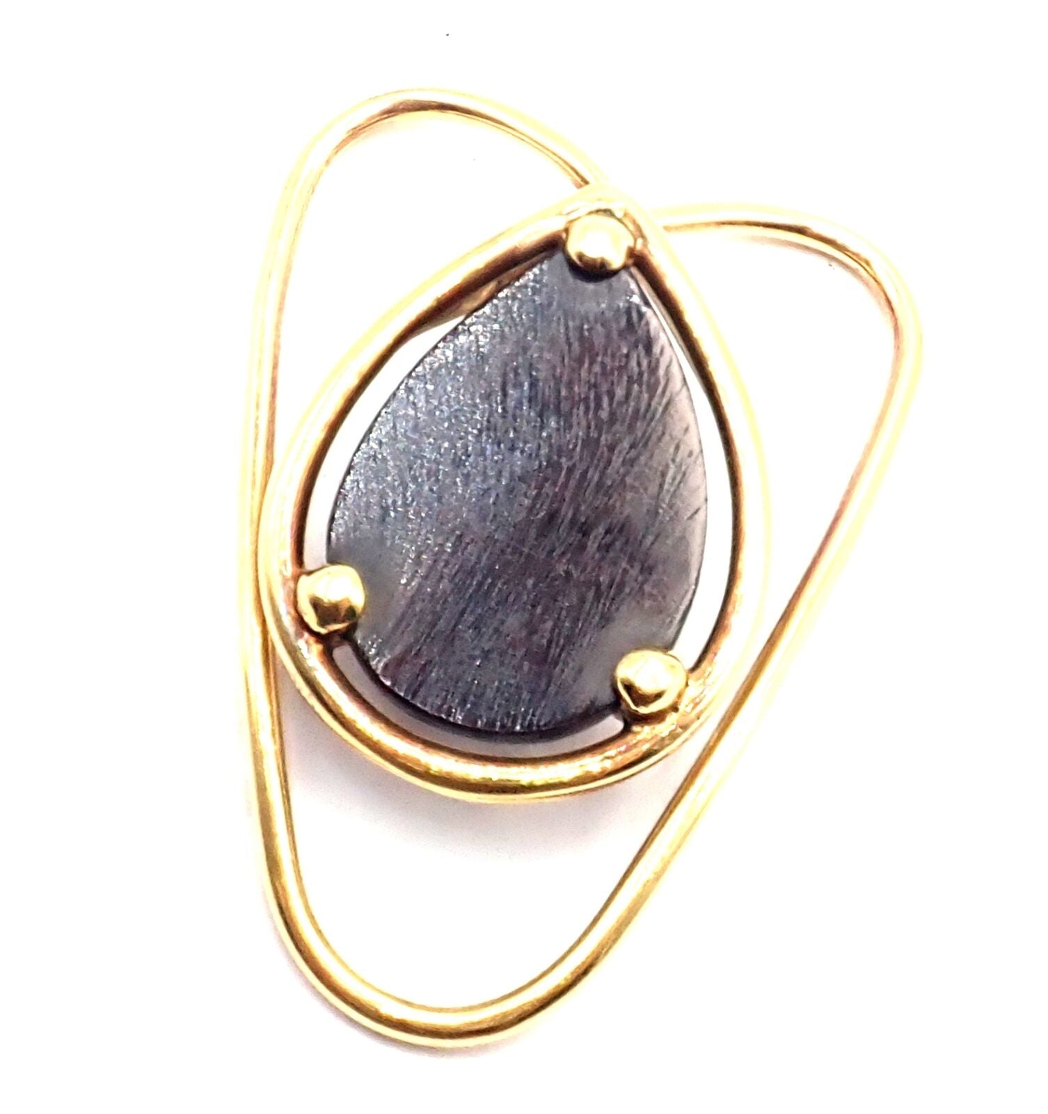 Authentic Van Cleef & Arpels 18k Yellow Gold LetterWood Money Clip - Vintage Luxury Money Clip for Cash & Credit Cards - Perfect for Gifts, Weddings & Business Professionals
