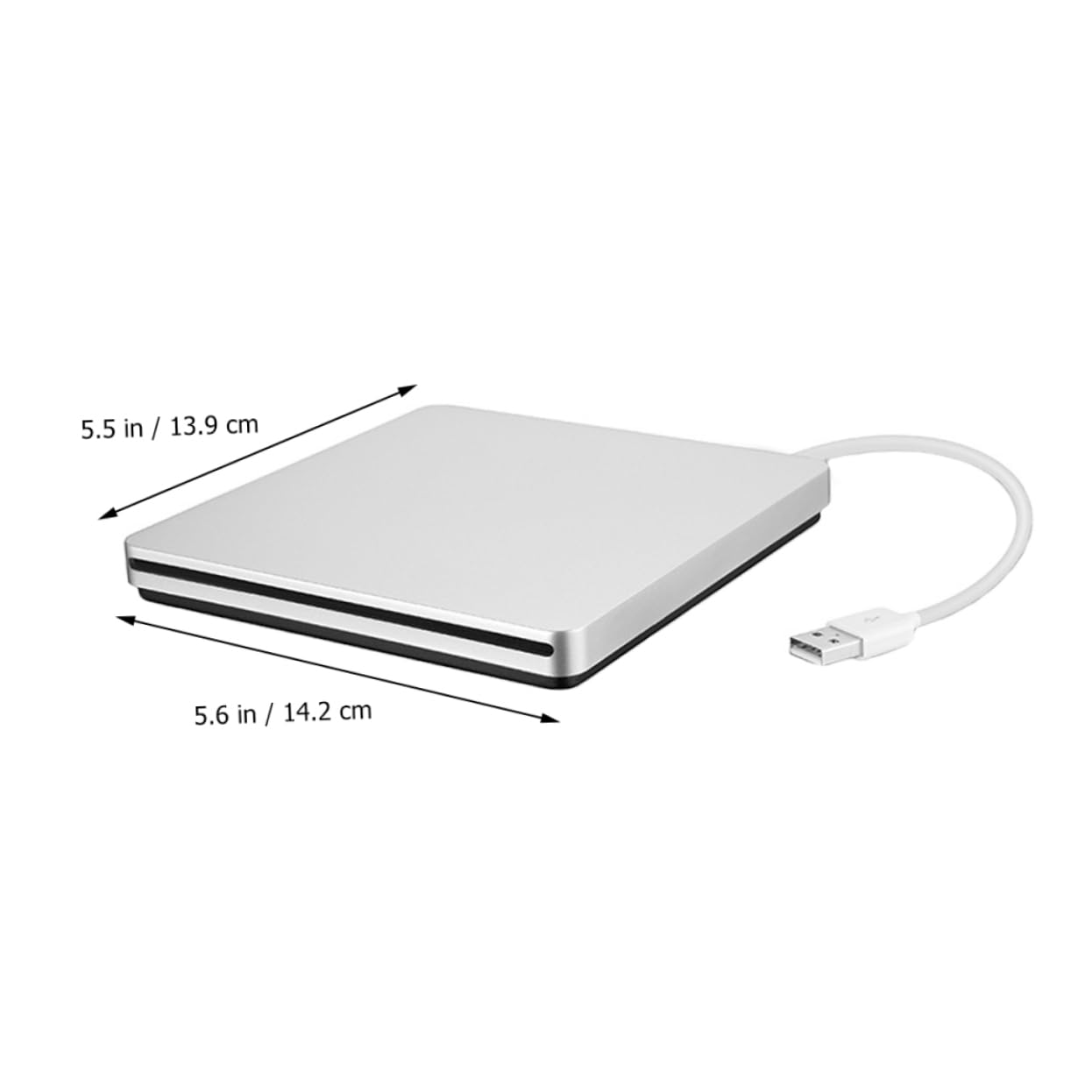 Mikikit USB 3.0 External DVD Burner CD ROM Drive for Laptop & Desktop - Portable Optical Drive with Fast Burning Speed (Silver Grey) - Perfect for Watching Movies, Burning CDs/DVDs, Data Backup & Software Installation