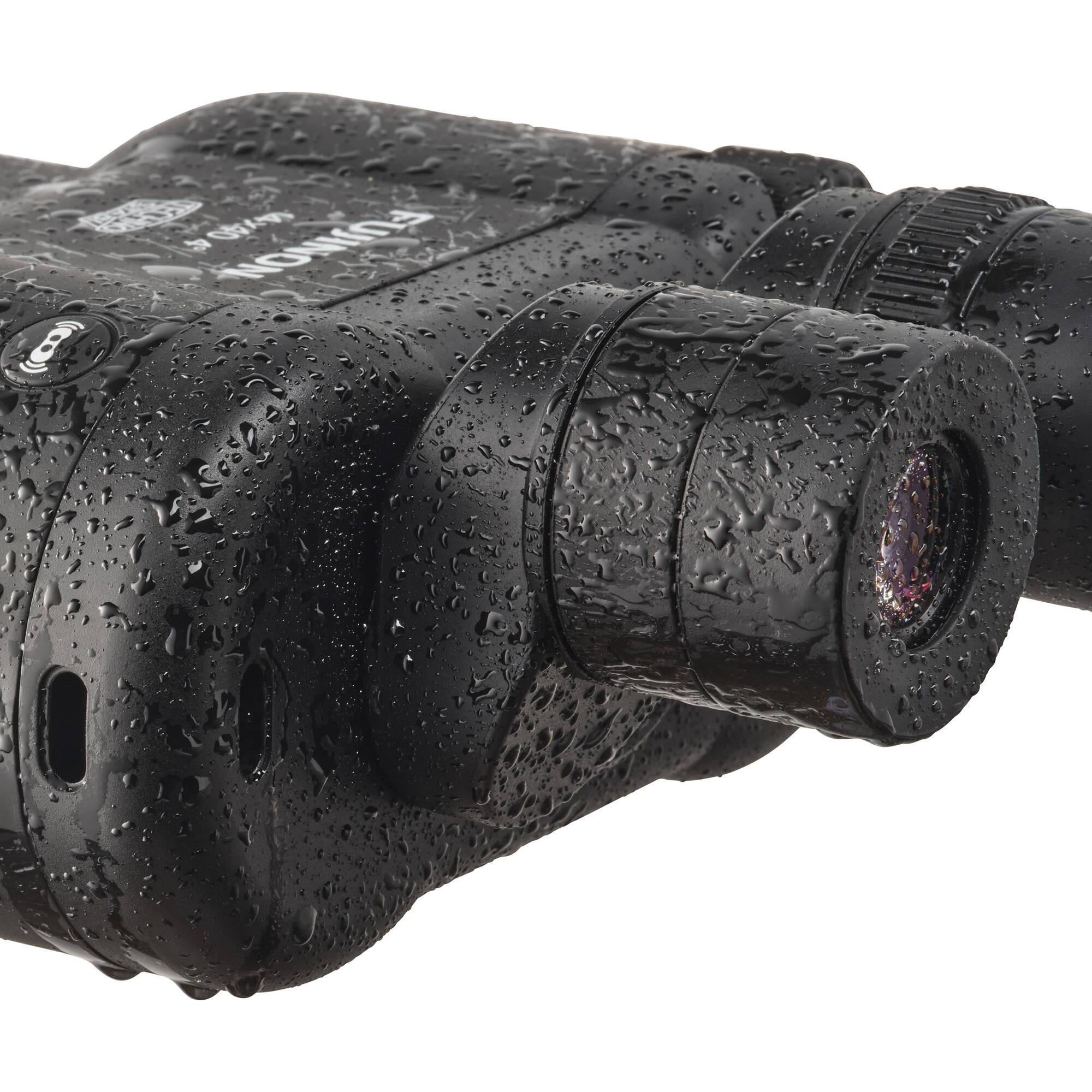 Fujinon Techno Stabi TSX 1440 14x40 Image Stabilized Binoculars - High Power Zoom for Bird Watching, Hunting & Travel (Black/Yellow/Navy Blue) | Waterproof & Fogproof Outdoor Optics