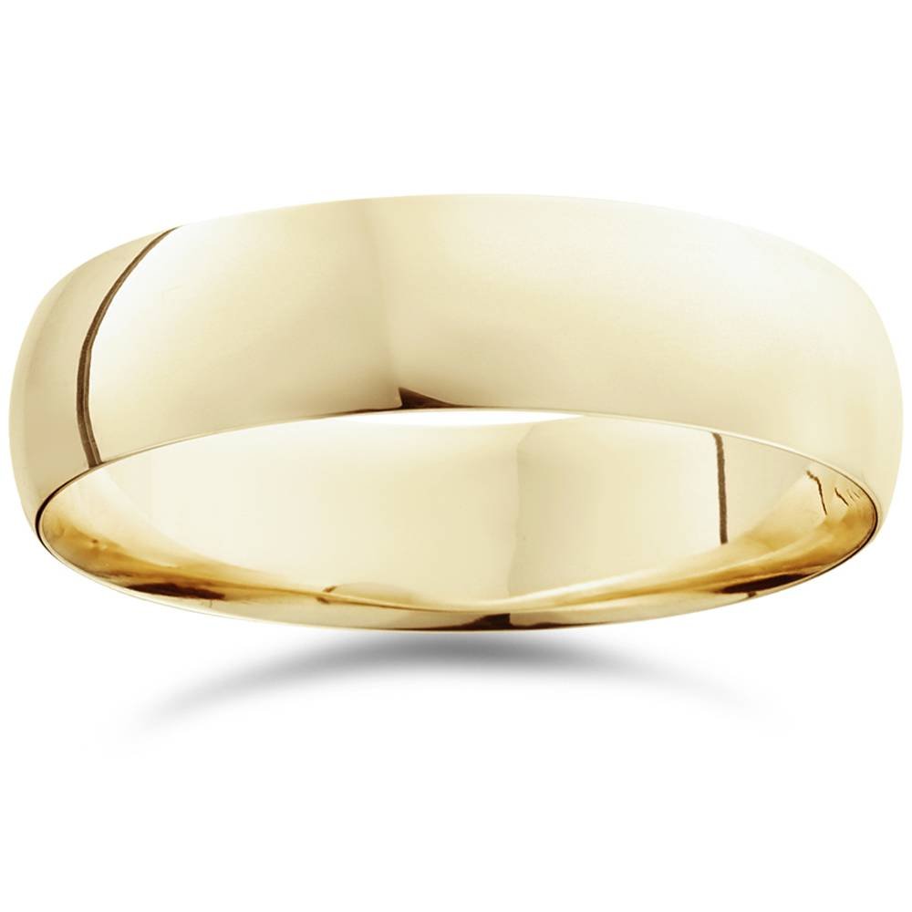 14K Yellow Gold High Polished Men's Wedding Band Ring - Plain & Simple Design for Men - Perfect for Weddings, Anniversaries, and Special Occasions