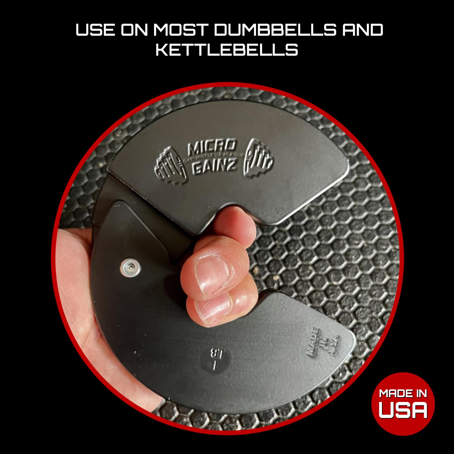 Micro Gainz 1LB Dumbbell Fractional Weight Plates Set (2 or 4 Pieces) - Premium USA-Made Micro Loading Weights for Dumbbell Training - Perfect for Strength Building, Home Gym & Progressive Overload Workouts