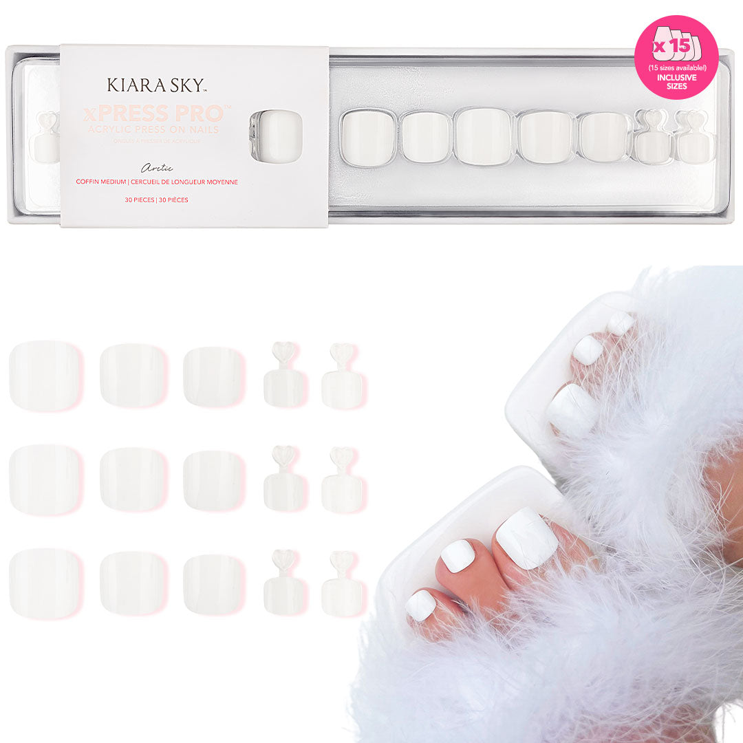 Arctic Toe Press On Nails - Easy to Apply Fake Nails for Women | Perfect for Parties, Weddings & Special Occasions
