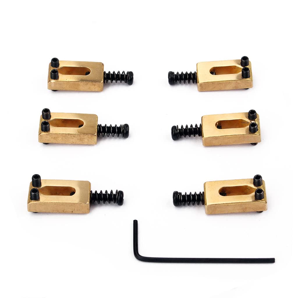 Colcolo 6-Piece Electric Guitar Bridge Saddle Flat Replacement Set - Perfect for Gibson, Fender & Stratocaster Guitars | Ideal for Guitar Maintenance & DIY Repairs