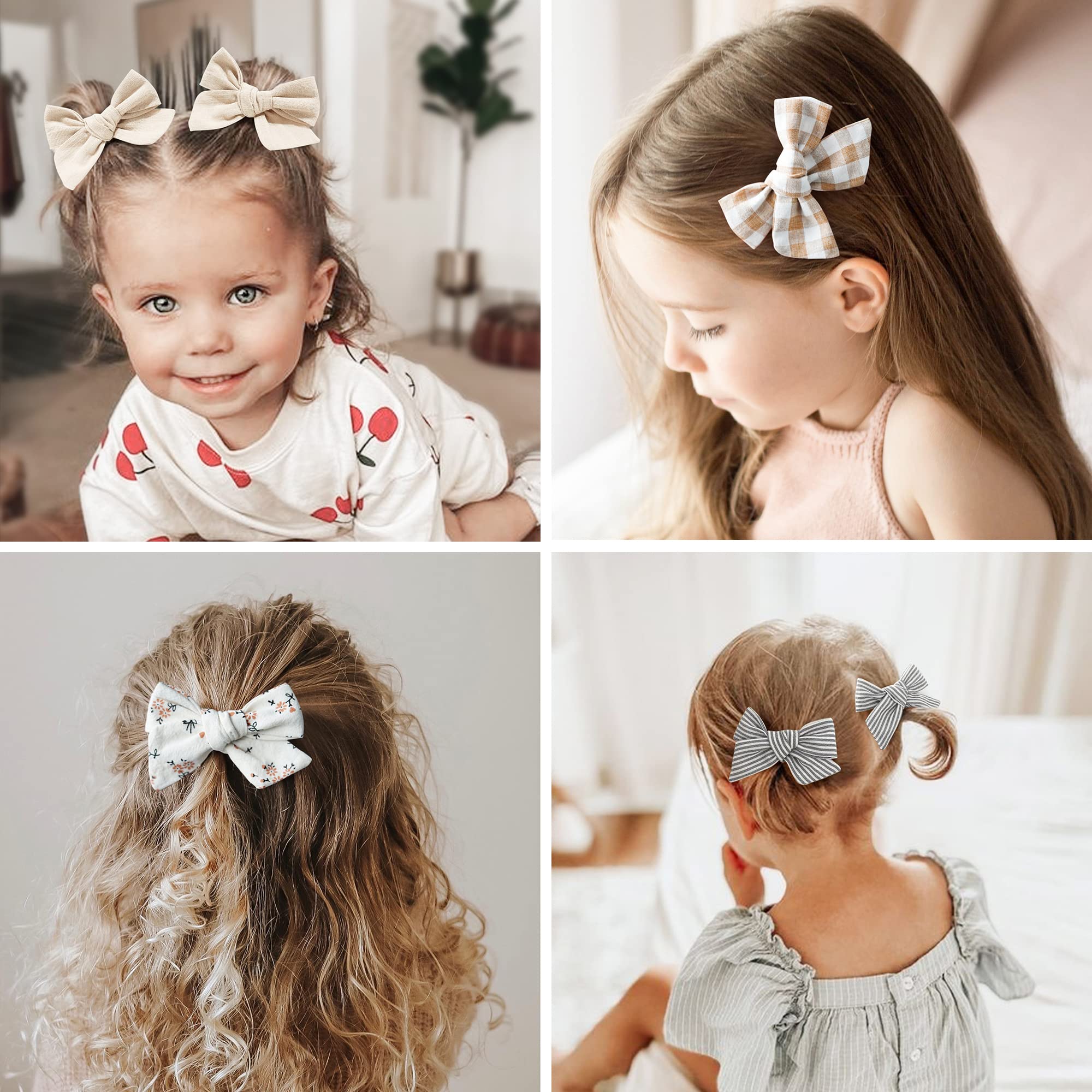 Niceye 24 Pack Baby Girl Hair Clips Set - Handmade Hair Bows & Barrettes with Alligator Clips for Infants, Toddlers & Kids | Perfect for Parties, School & Daily Outfits