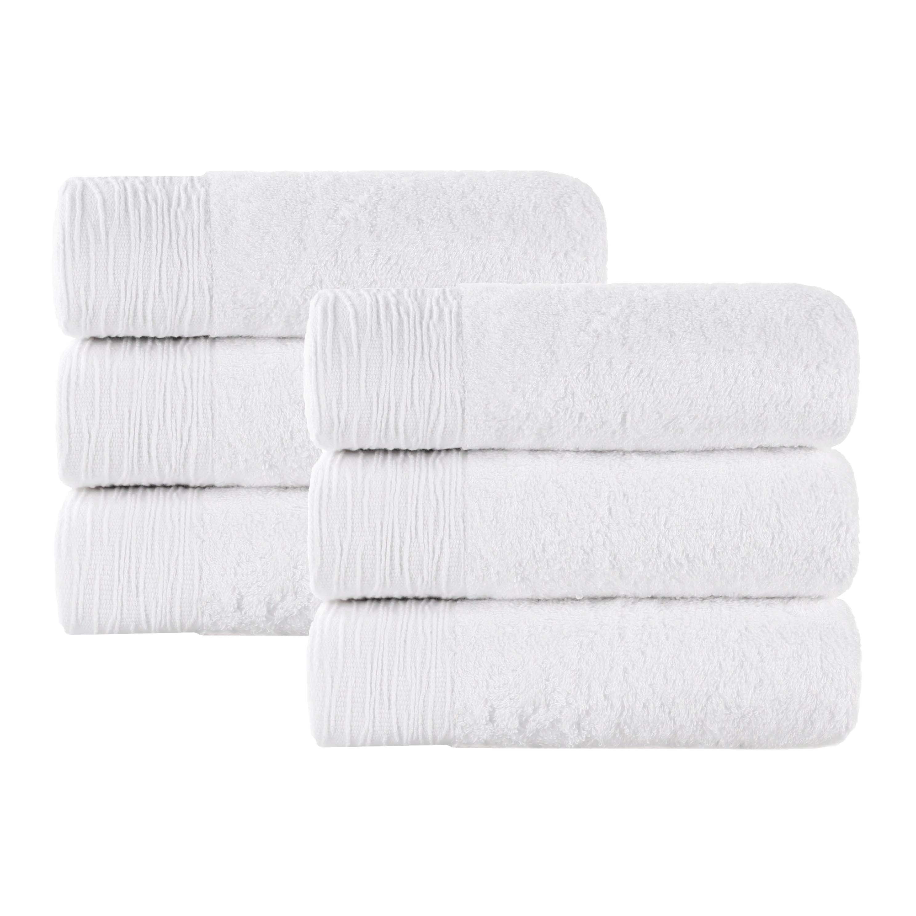 6-Pack Bamboo Rayon Eco-Friendly Fluffy Hand Towels | Soft, Absorbent & Sustainable | Perfect for Bathroom, Kitchen & Spa Use