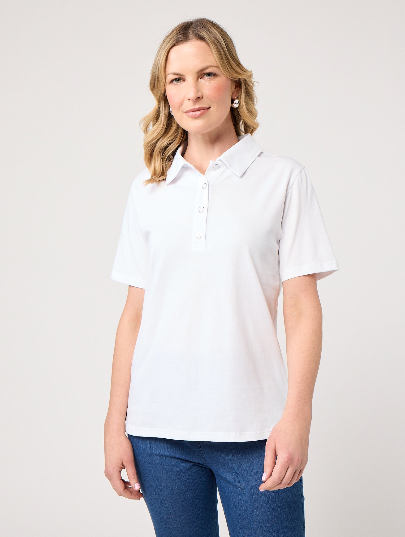 Cleo Polo Top Bawht001 142478 - Stylish Women's Polo Shirt for Casual & Work Wear - Perfect for Office, Golf & Everyday Outfits
