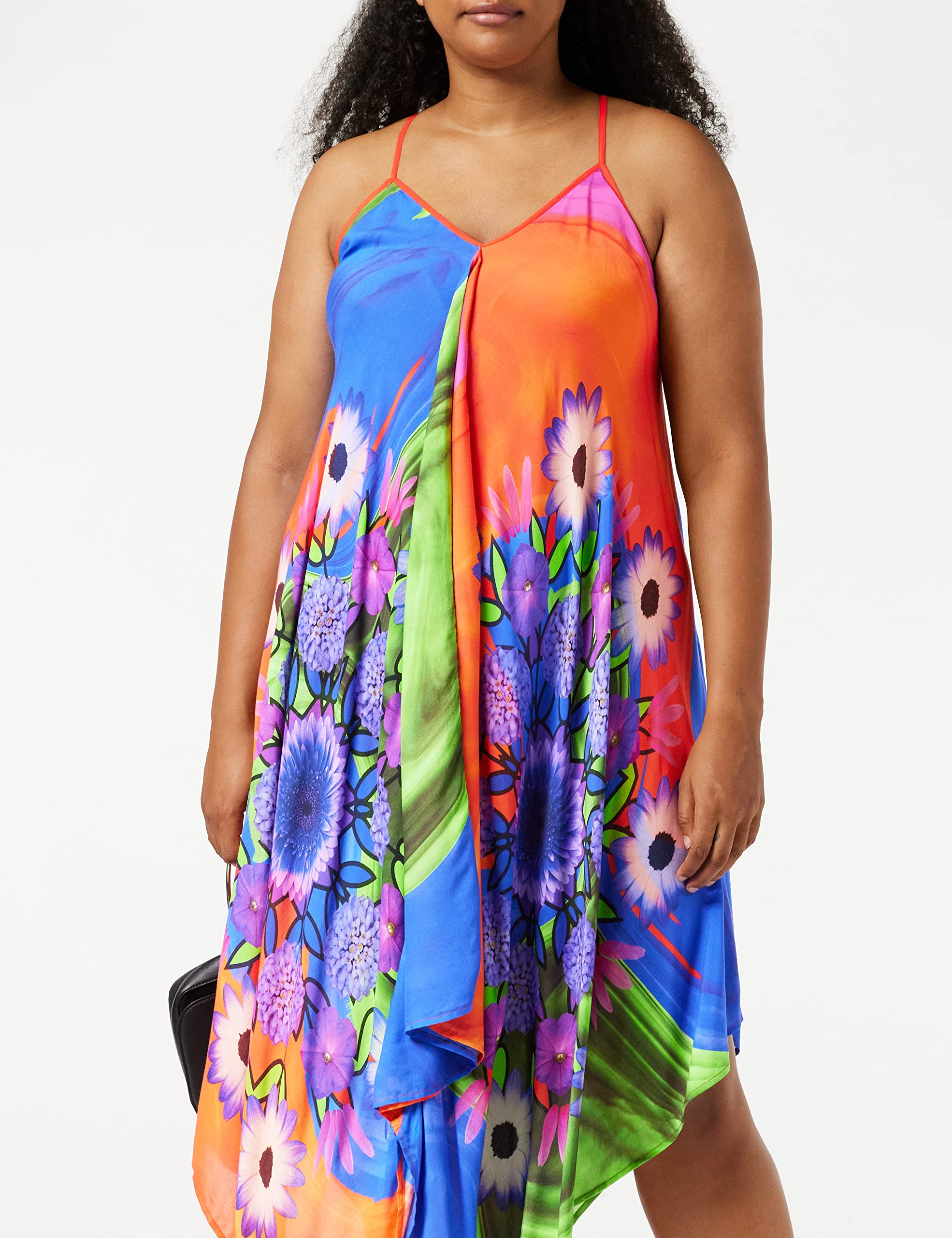 Desigual Women's Floral Beach Dress - Roseau Print, Size M | Perfect for Summer Vacations, Beach Getaways & Casual Outings