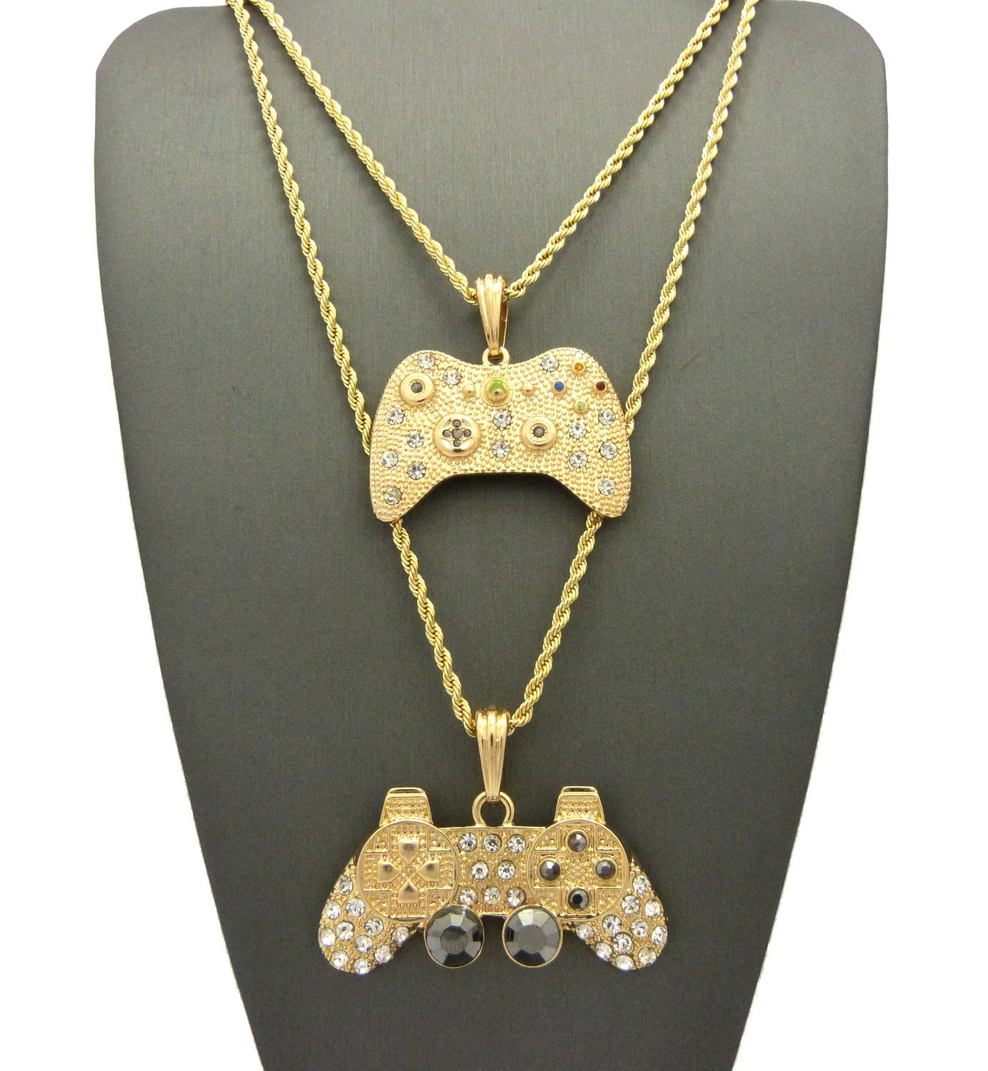 Iced Out Game Controller Pendant with 24