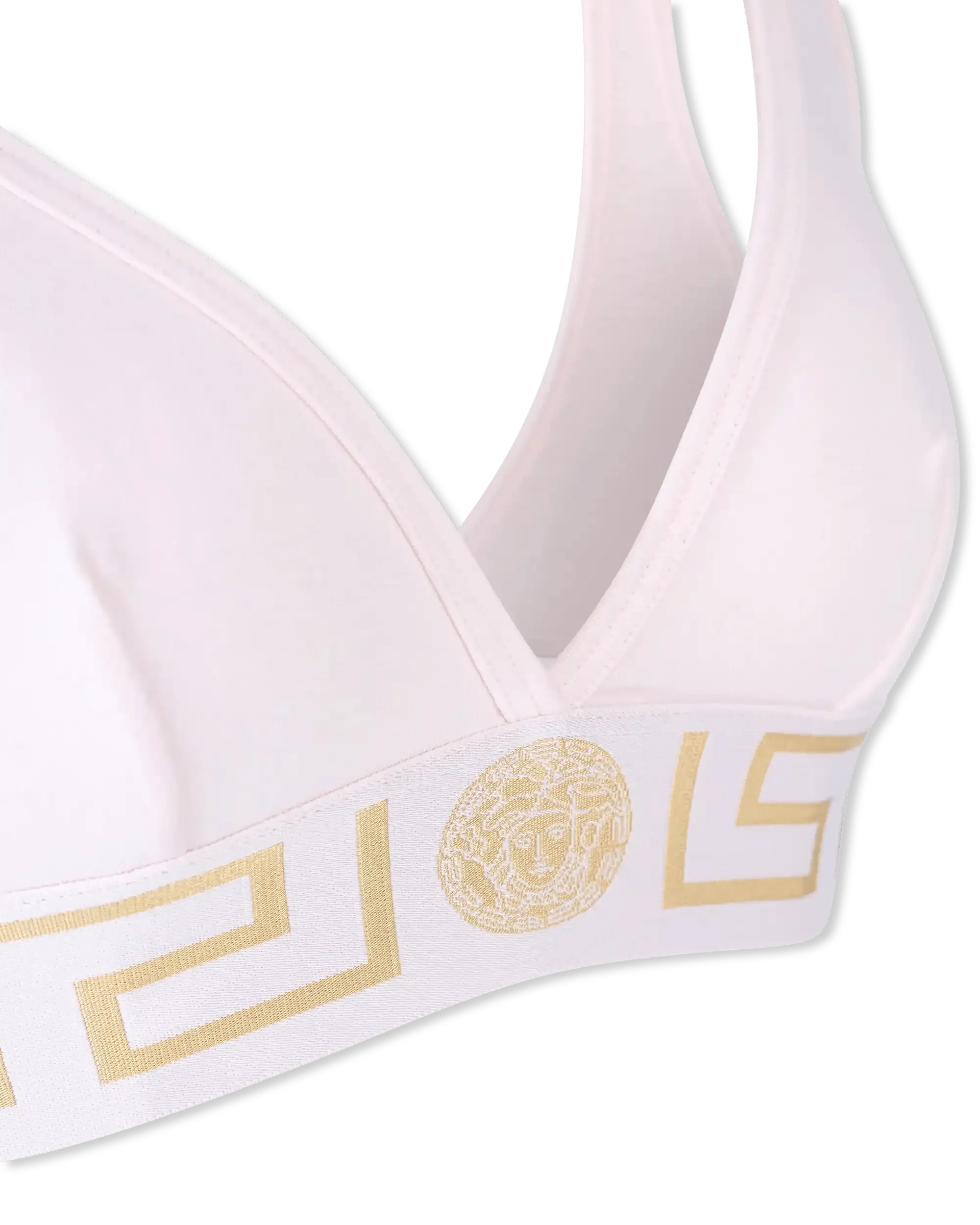 Greek Key V Neck Bralette - Comfortable Lace Bralette for Women, Wireless Soft Support, Breathable Sleepwear & Lounge Wear - Perfect for Yoga, Relaxing at Home, and Layering Under Clothes