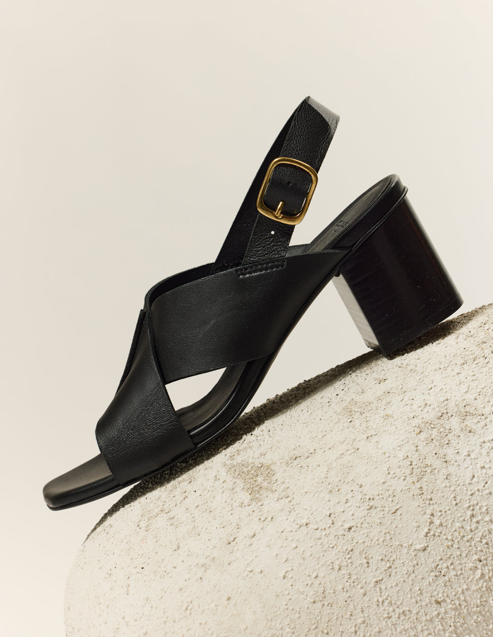 Black Leather Dea Heeled Sandals - Elegant Women's Dress Shoes for Parties, Weddings & Evening Events