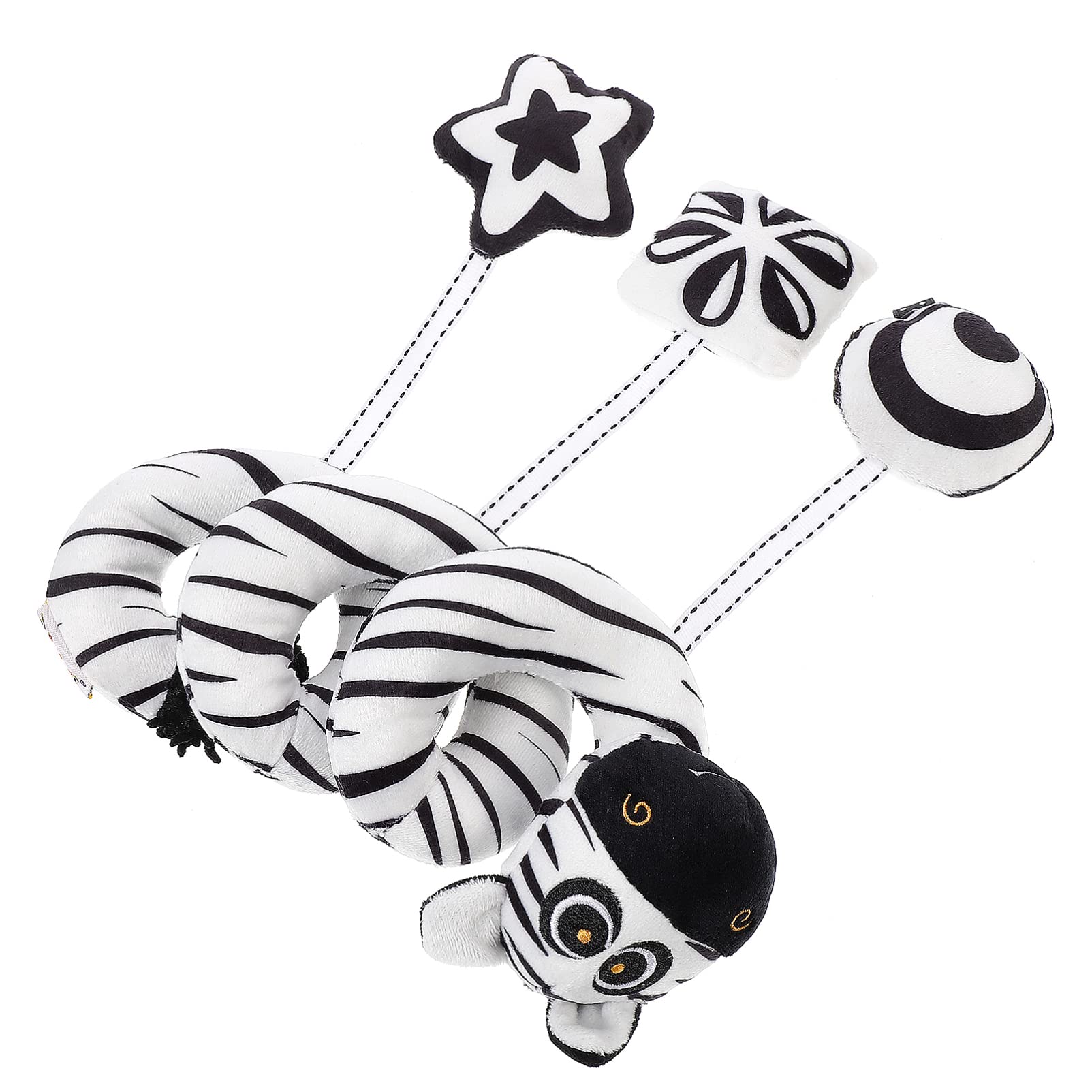 Black and White High Contrast Baby Toys - Stretch Spiral Activity Toy for Car Seat, Stroller & Crib | Newborn Sensory Development Toys for Boys & Girls | Perfect for Tummy Time & Visual Stimulation