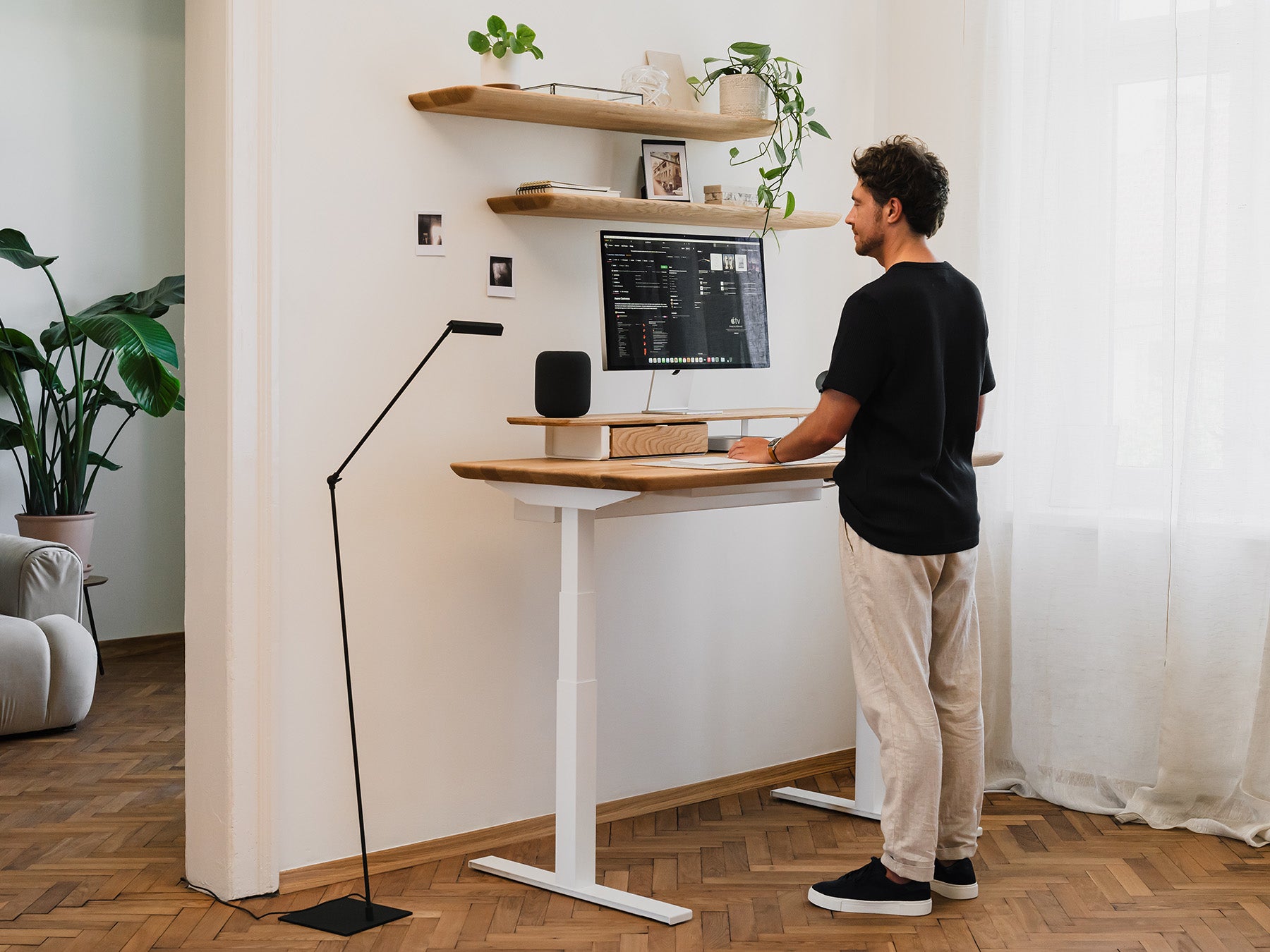 Adjustable Standing Desk Frame - Electric Height Adjustable Desk Base for Home & Office - Ergonomic Workstation Solution for Better Posture & Productivity
