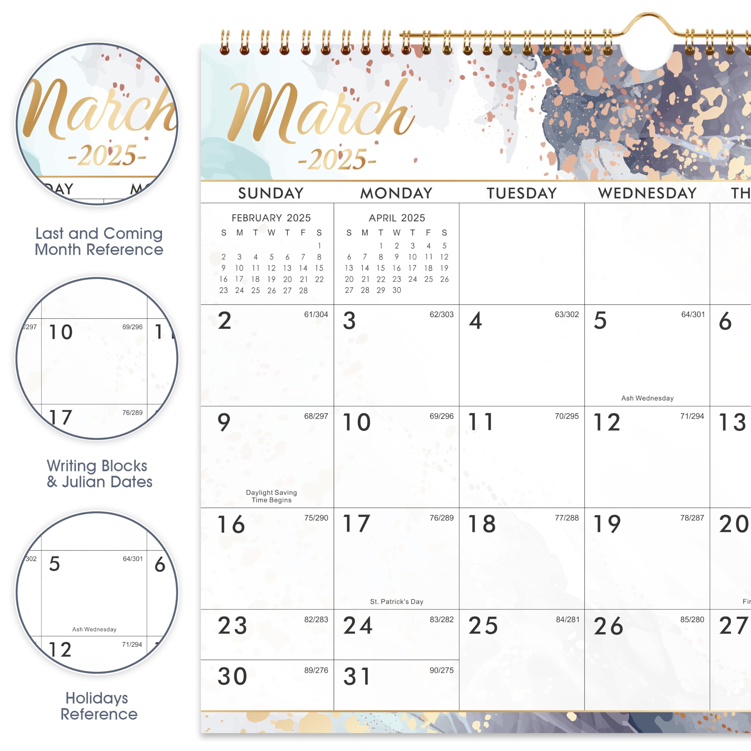 Lemome 2025-2026 Wall Calendar | 18-Month Large Planner (Jan 2025 - Jun 2026) | 14.8 x 11.4 Inches with Julian Dates | Perfect for Office, Home & School Organization