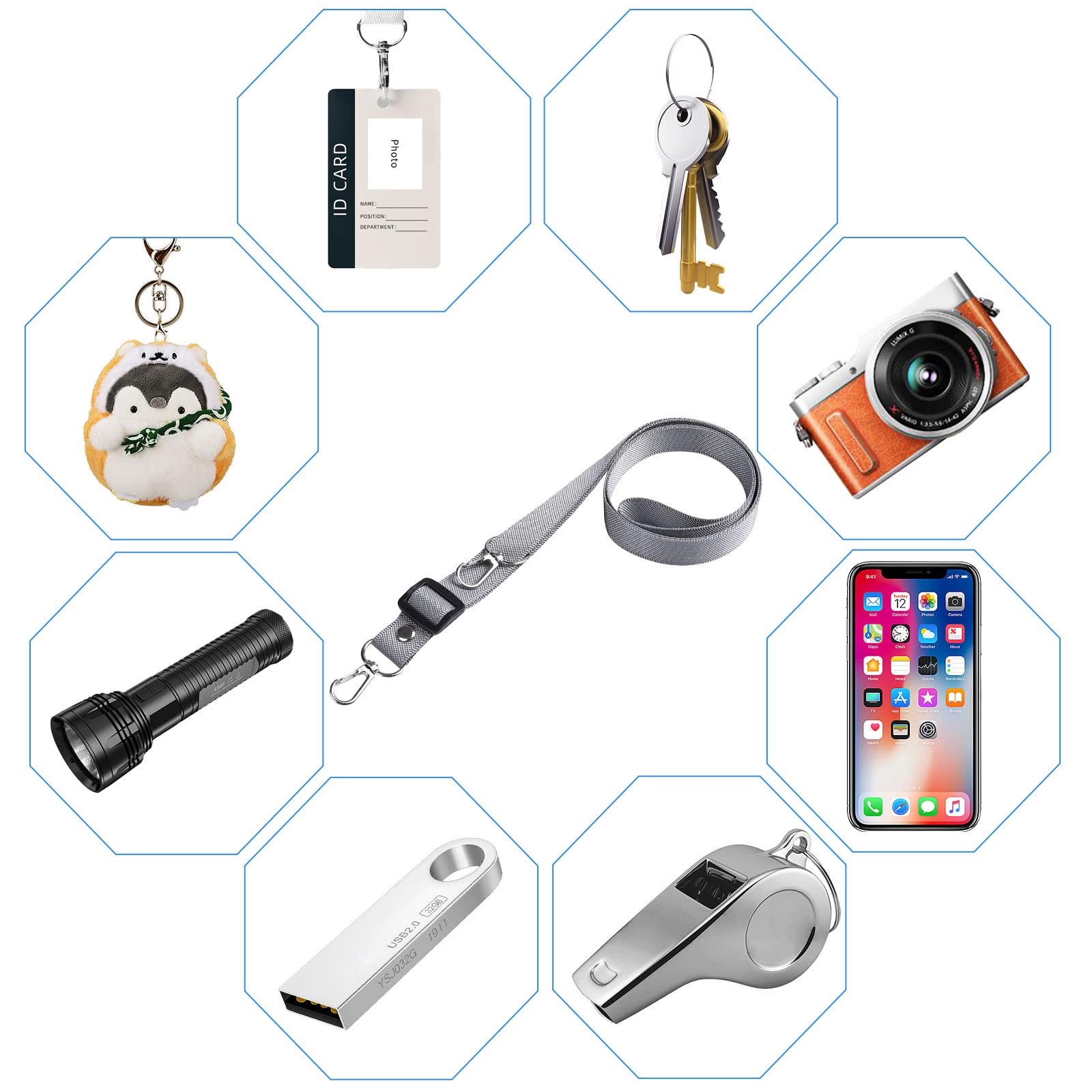 3 Pack Universal Phone Lanyard with Wrist Strap - Crossbody Neck Strap for iPhone, Samsung & Most Smartphones - Includes 5 Phone Patches (Black, Dark Gray, White) - Perfect for Travel, Shopping & Outdoor Activities