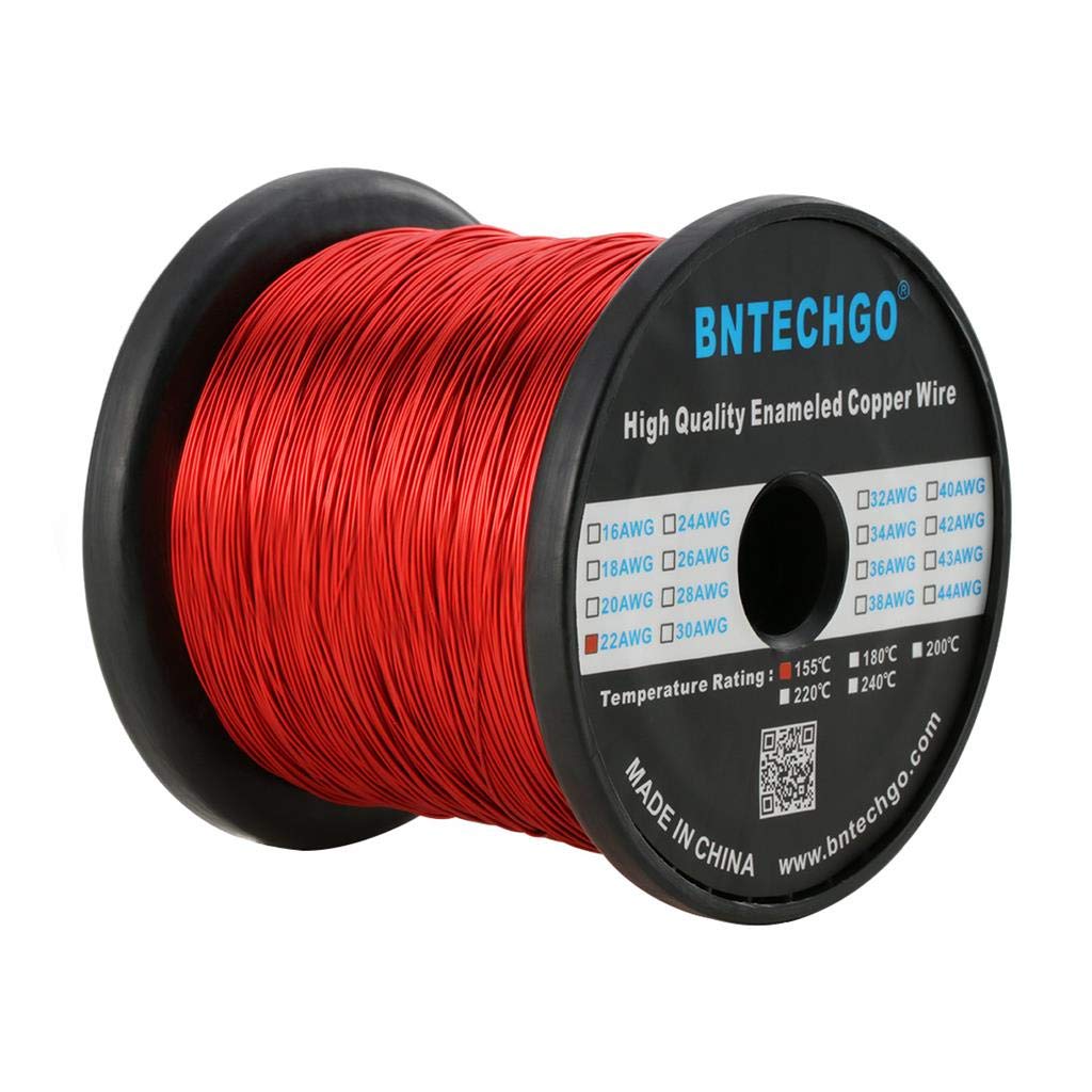 BNTECHGO 22 AWG Enameled Copper Magnet Wire - 5 lb Spool (0.0256