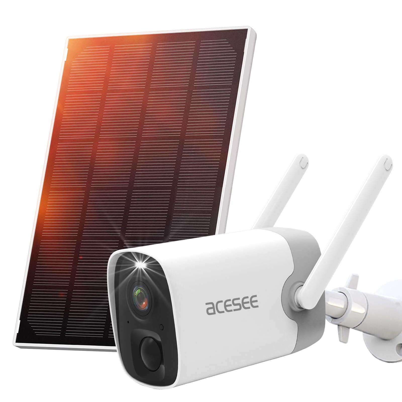 Acesee Wireless Outdoor Security Camera - Rechargeable Battery Powered WiFi IP Camera with Motion Detection, Spotlight, 2-Way Audio & Waterproof (Cloud/SD Storage) - Ideal for Home Surveillance, Backyard Monitoring & Property Security