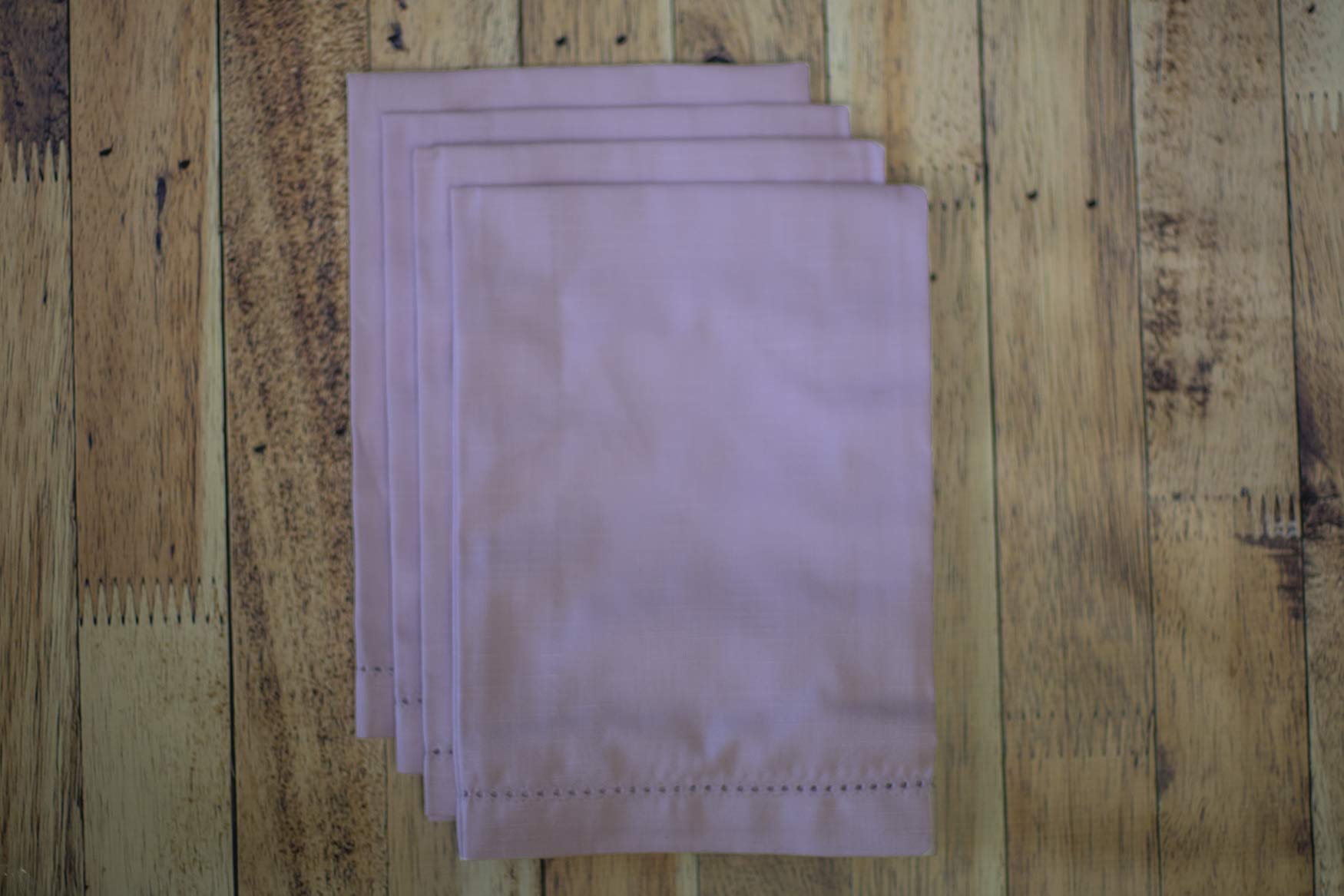 Premium Hemstitch Linen Dinner Napkins - Set of 12 Lavender Cloth Napkins for Formal Dining, Wedding Reception & Special Occasions