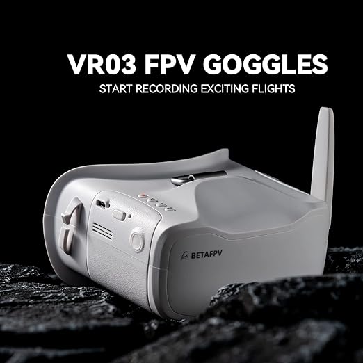 BetaFPV VR03 FPV Goggles with DVR Recording - HD Immersive Drone Racing Glasses for FPV Flying & Aerial Photography | Perfect for Drone Pilots, Quadcopter Enthusiasts & RC Hobbyists