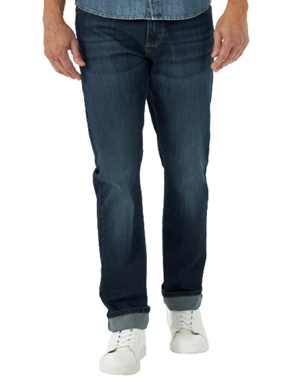 Wrangler Men's Free to Stretch Athletic Fit Jeans - Comfortable Stretch Denim Pants for Work, Hiking & Casual Wear
