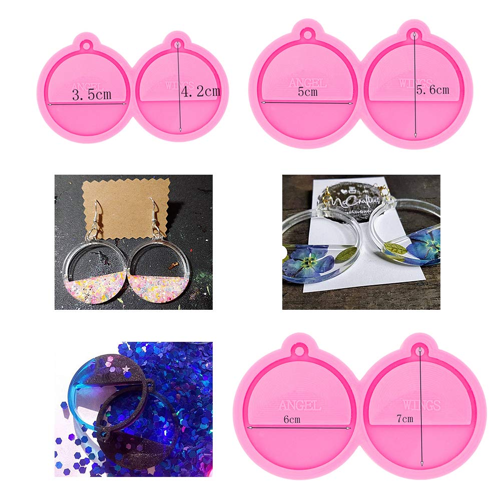 3Pcs Retro Circle Resin Earring Molds for Stud Earrings & Pendant Jewelry Making - Smooth Silicone Molds for DIY Resin Crafts & Casting - Perfect for Handmade Jewelry, Gifts, and Craft Projects